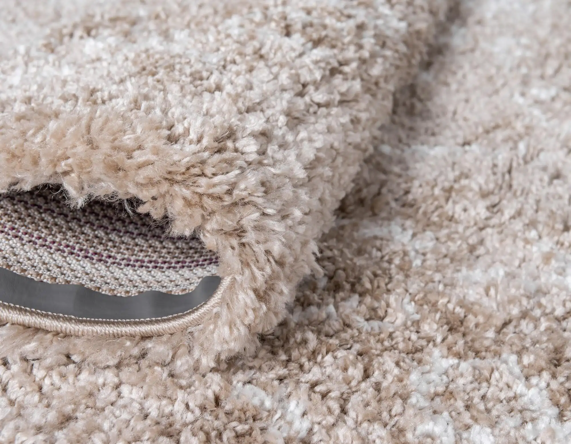 Angorahome Marrakesh Shaggy Makine Halısı 1456B Bej - 6