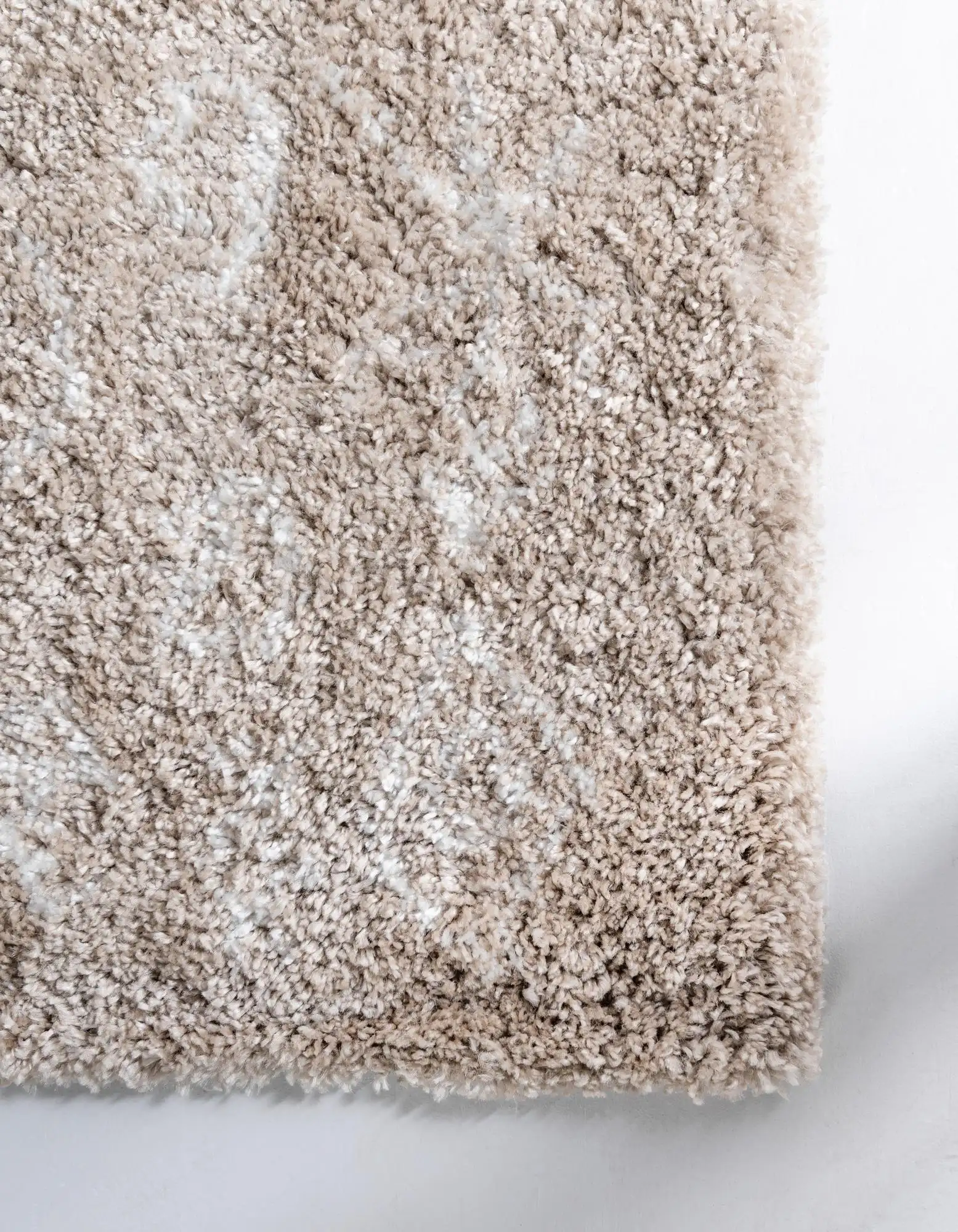 Angorahome Marrakesh Shaggy Makine Halısı 1456B Bej - 8