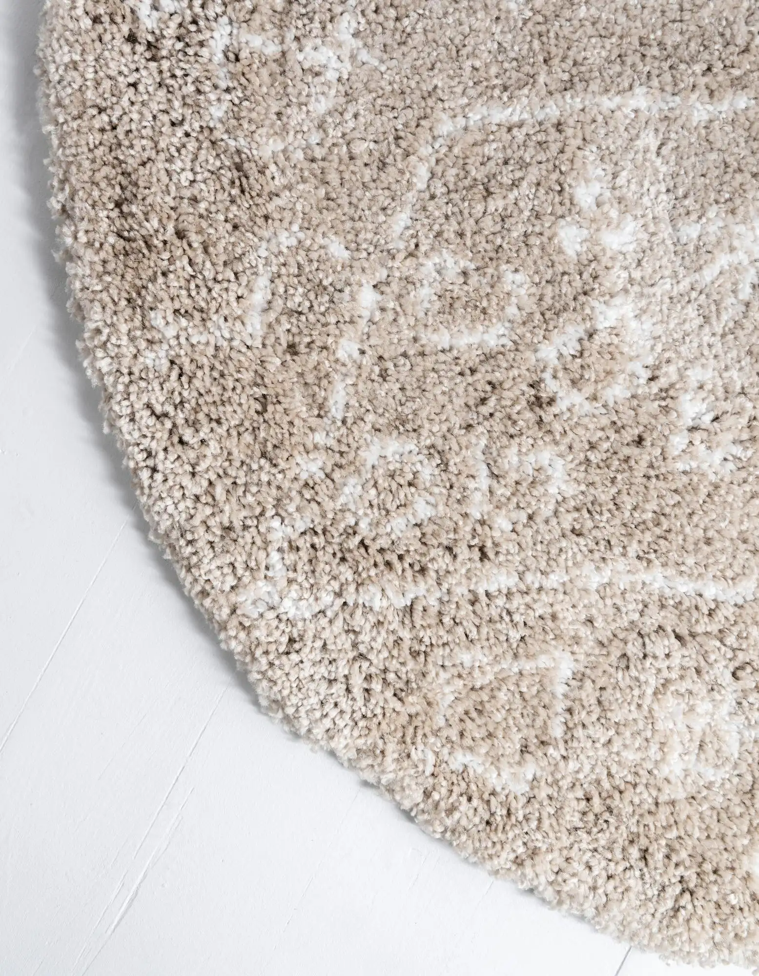 Angorahome Marrakesh Shaggy Makine Halısı 1456B Bej - 8