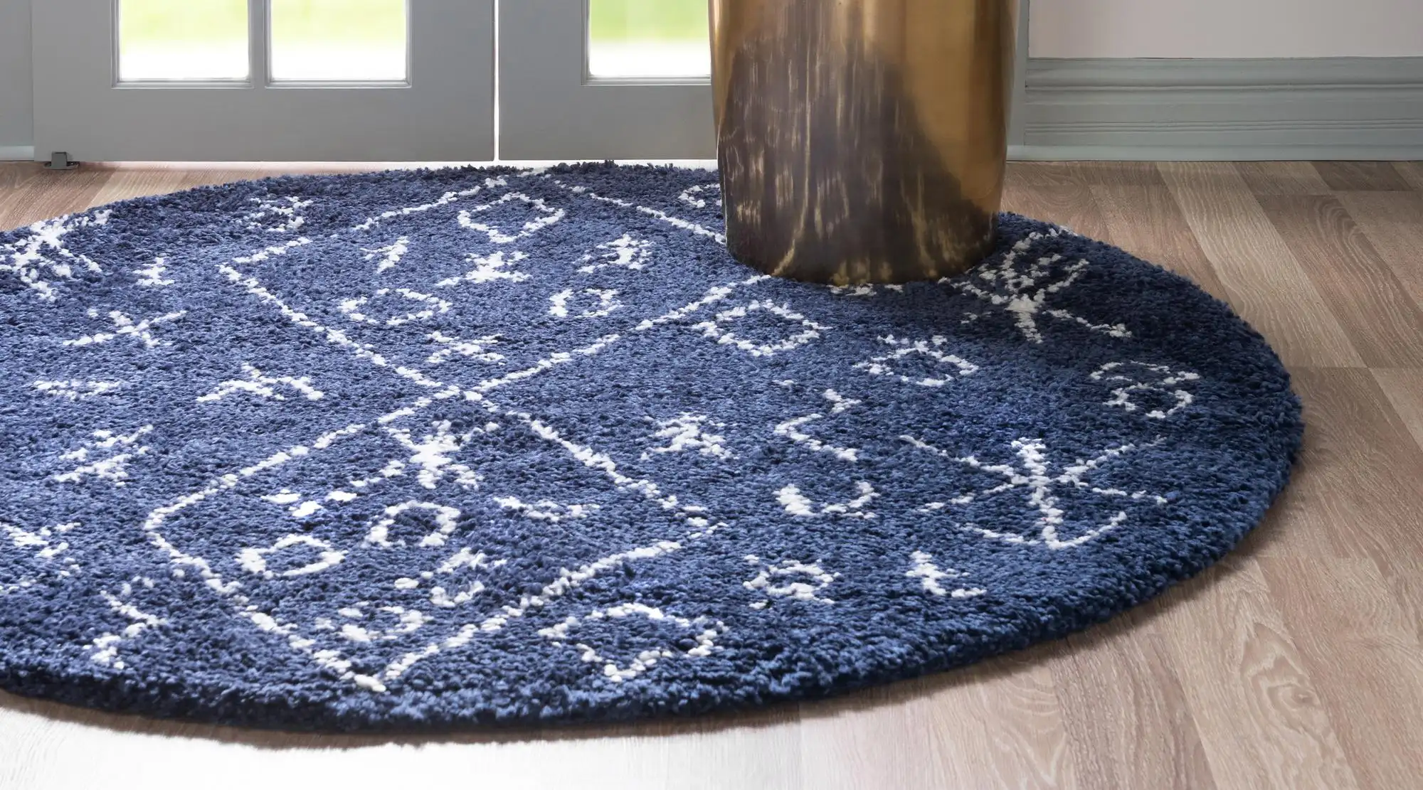 Angorahome Marrakesh Shaggy Makine Halısı 1456C Lacivert - 2