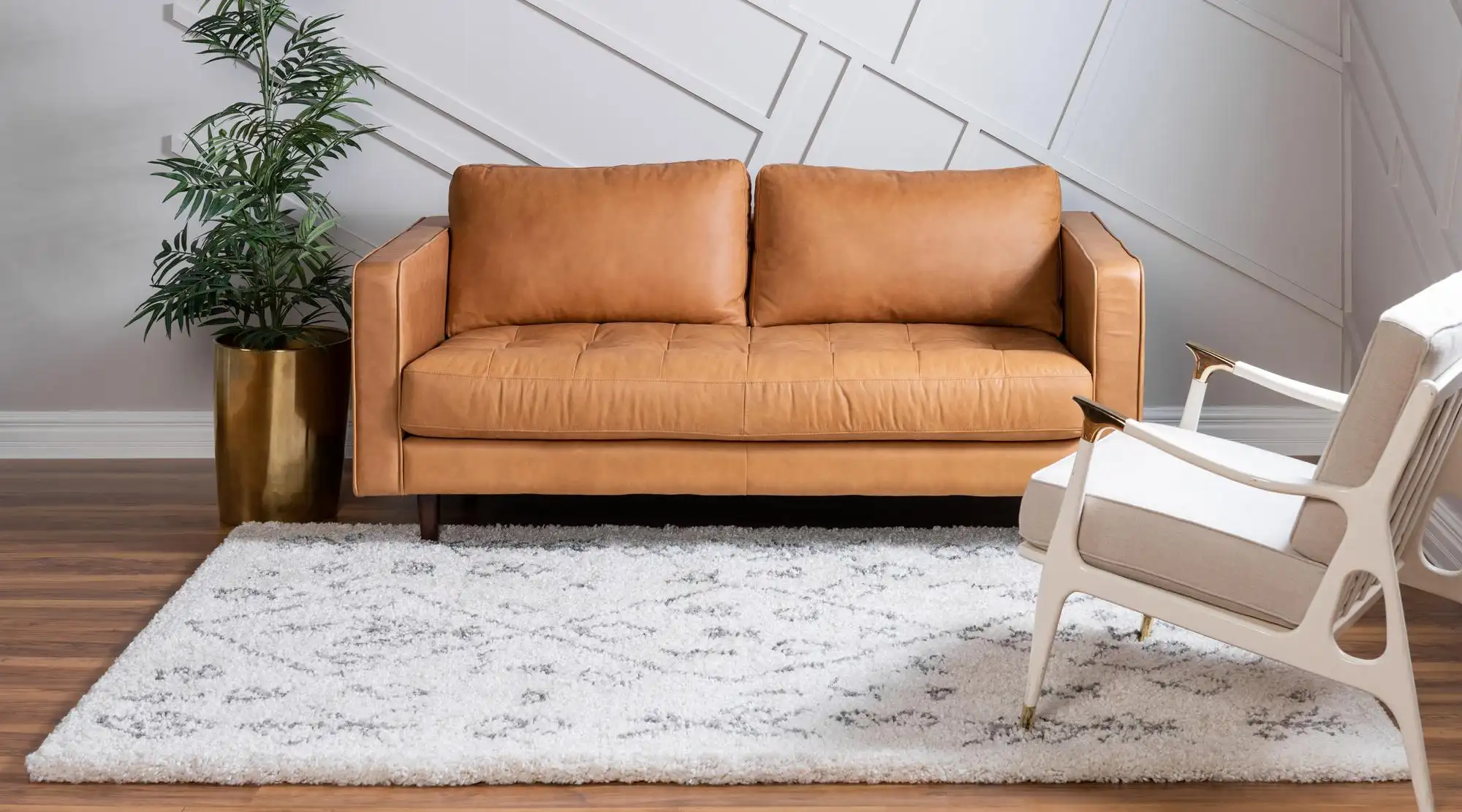 Angorahome Marrakesh Shaggy Makine Halısı 1456D Beyaz - 3