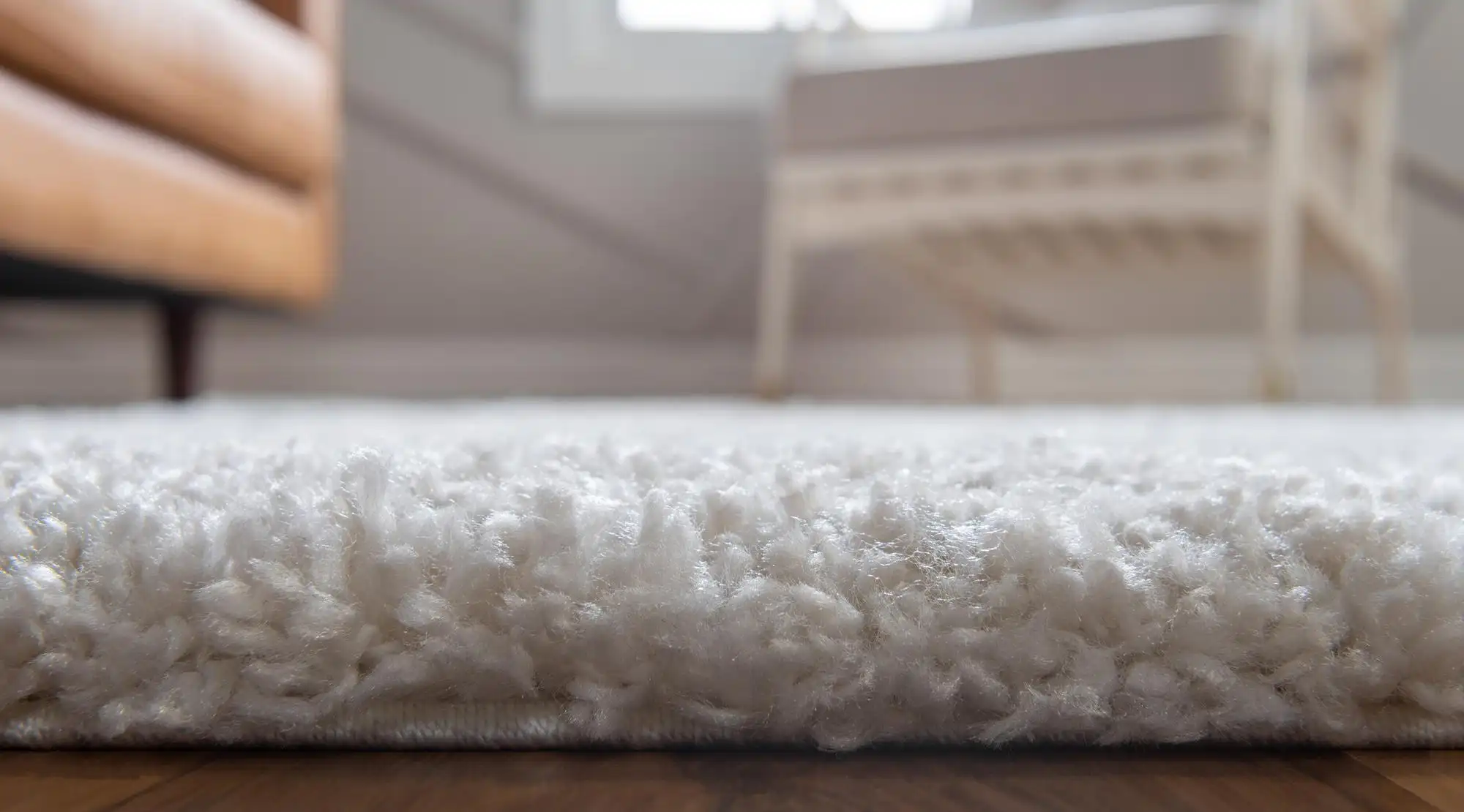 Angorahome Marrakesh Shaggy Makine Halısı 1456D Beyaz - 4