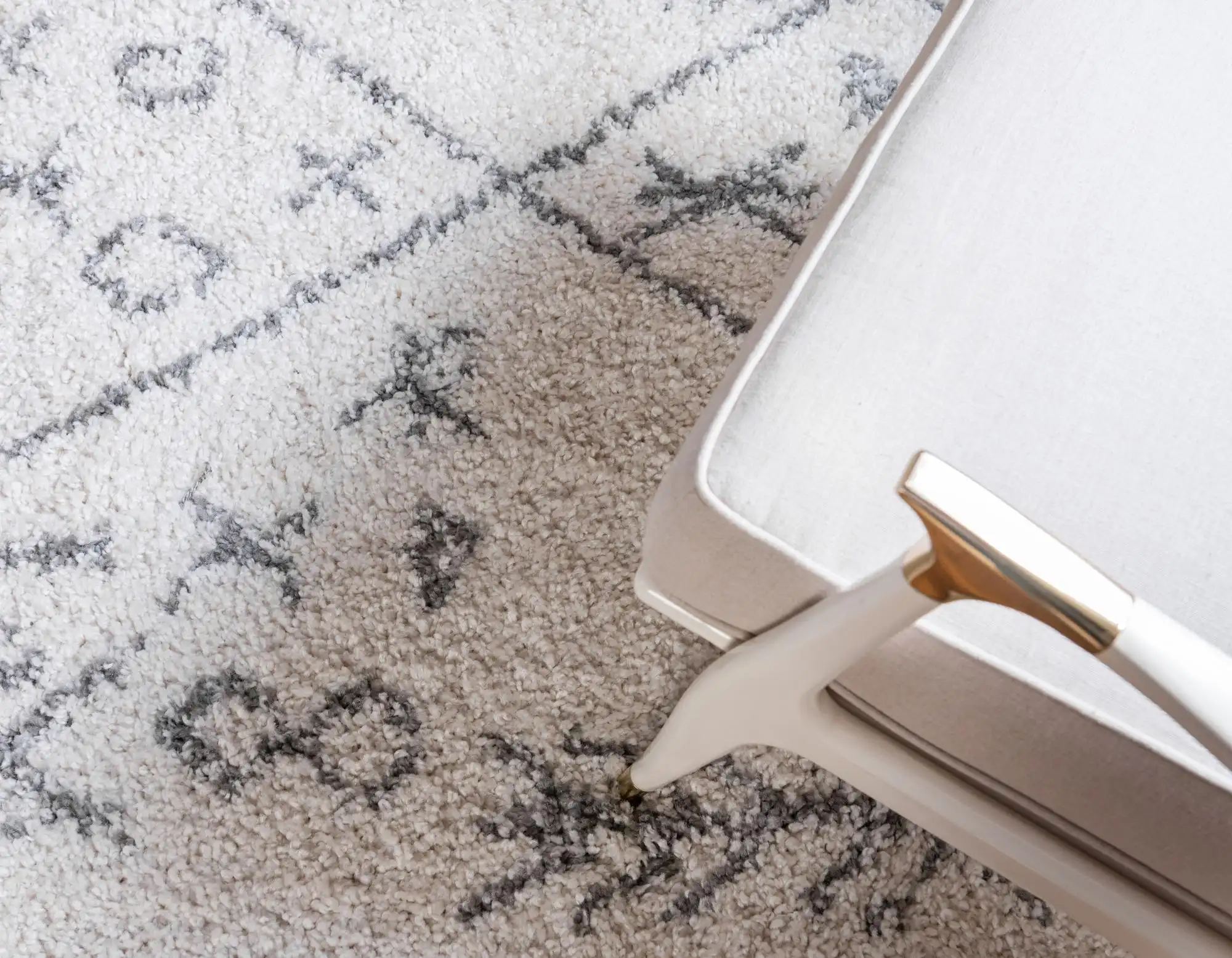 Angorahome Marrakesh Shaggy Makine Halısı 1456D Beyaz - 5