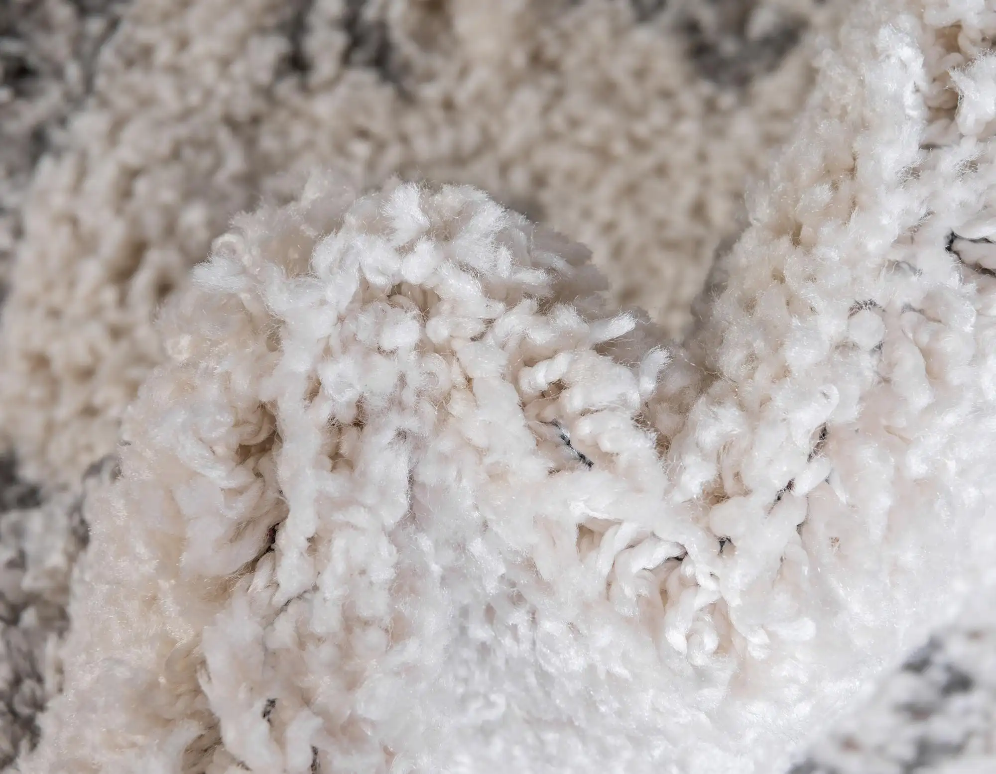 Angorahome Marrakesh Shaggy Makine Halısı 1456D Beyaz - 5