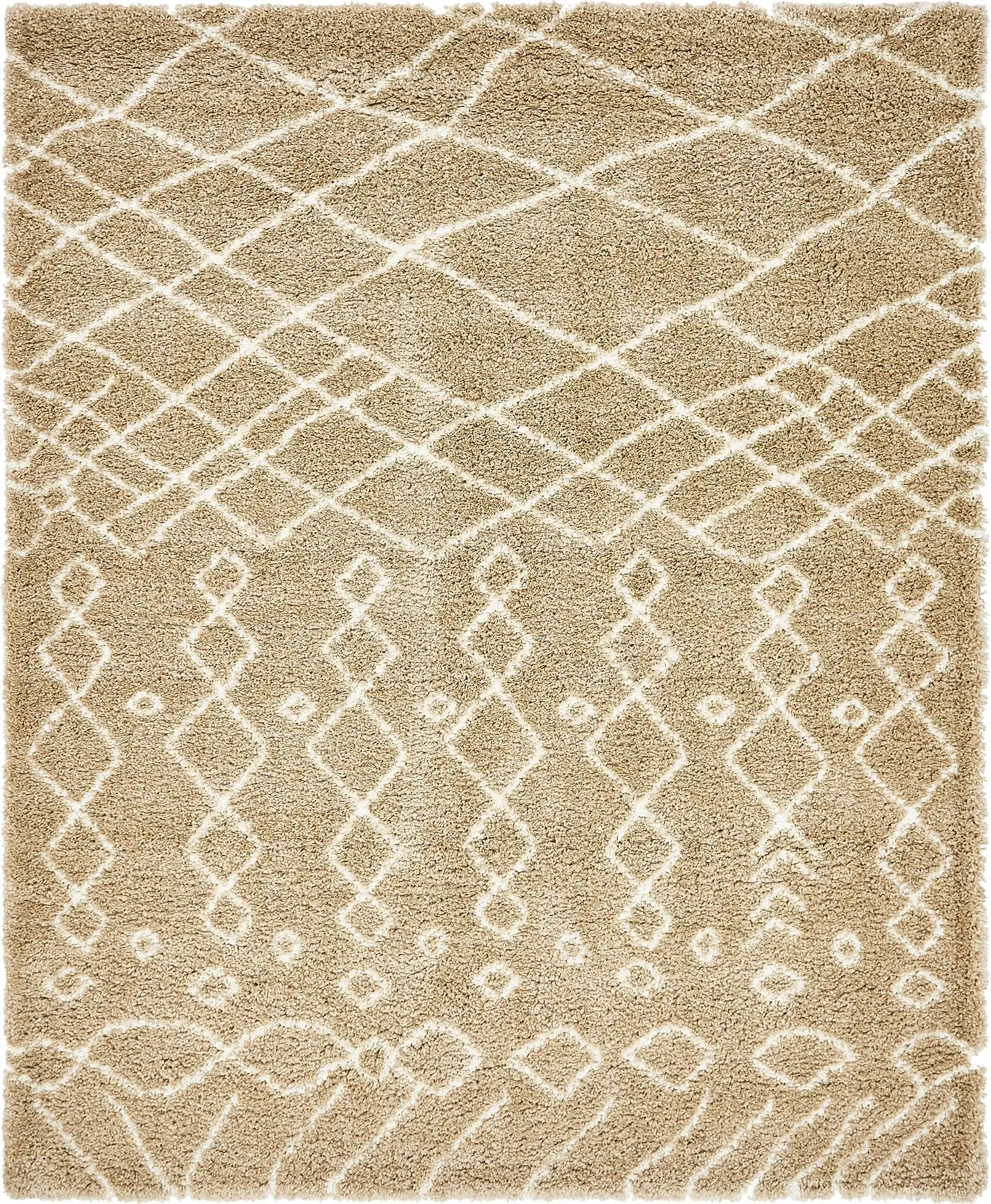 Angorahome Marrakesh Shaggy Makine Halısı 1458B Bej - 10