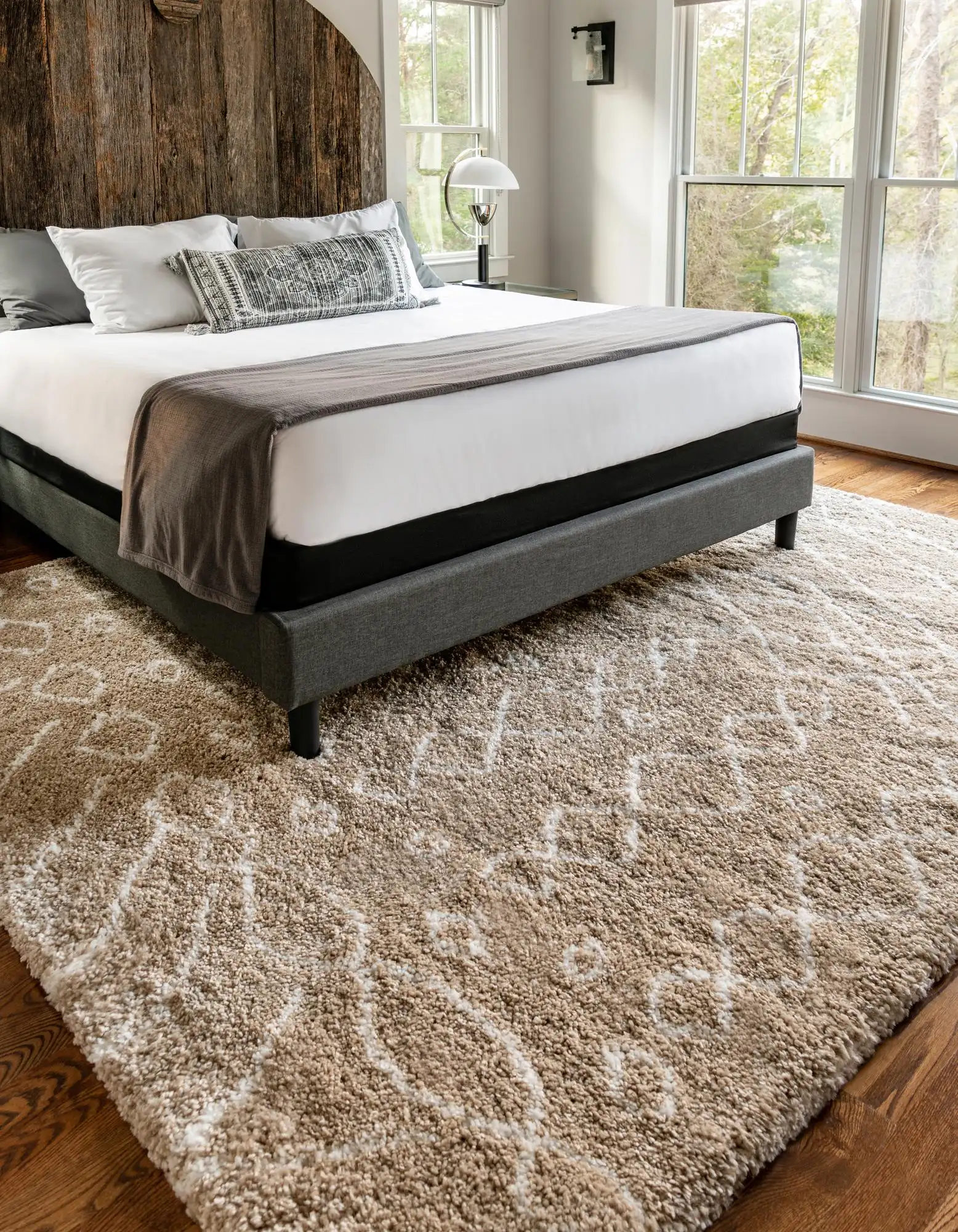 Angorahome Marrakesh Shaggy Makine Halısı 1458B Bej - 3