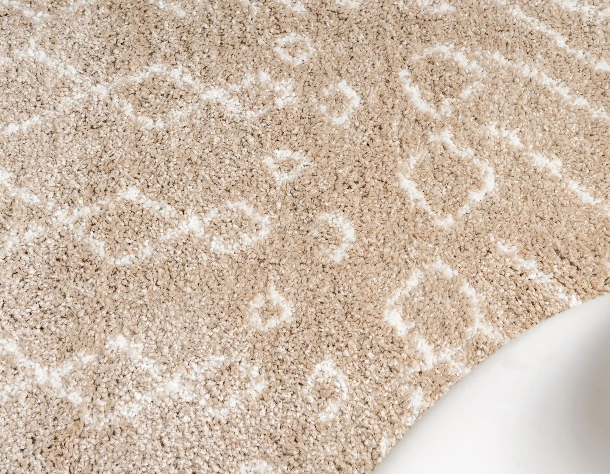 Angorahome Marrakesh Shaggy Makine Halısı 1458B Bej - 5