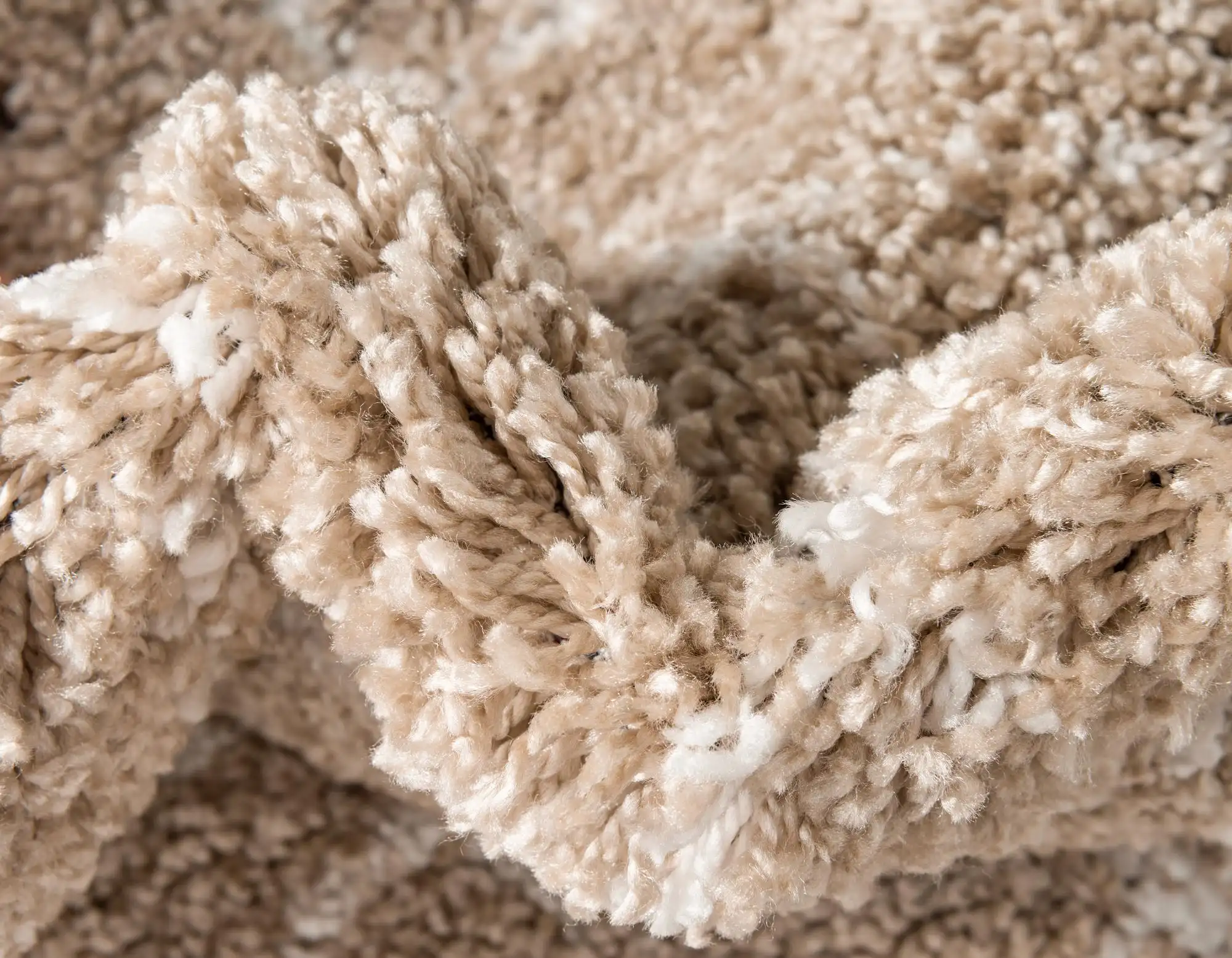 Angorahome Marrakesh Shaggy Makine Halısı 1458B Bej - 7