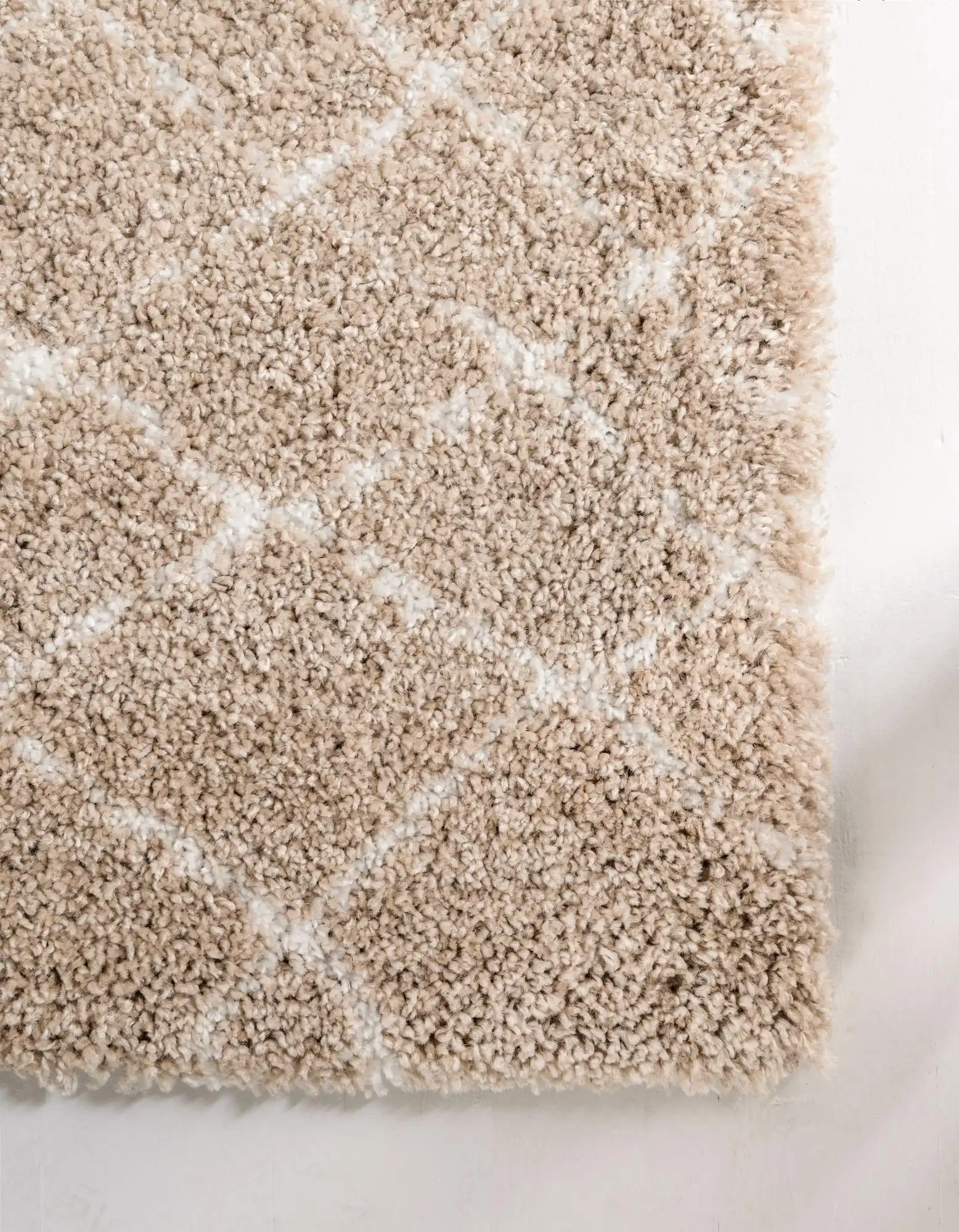 Angorahome Marrakesh Shaggy Makine Halısı 1458B Bej - 8