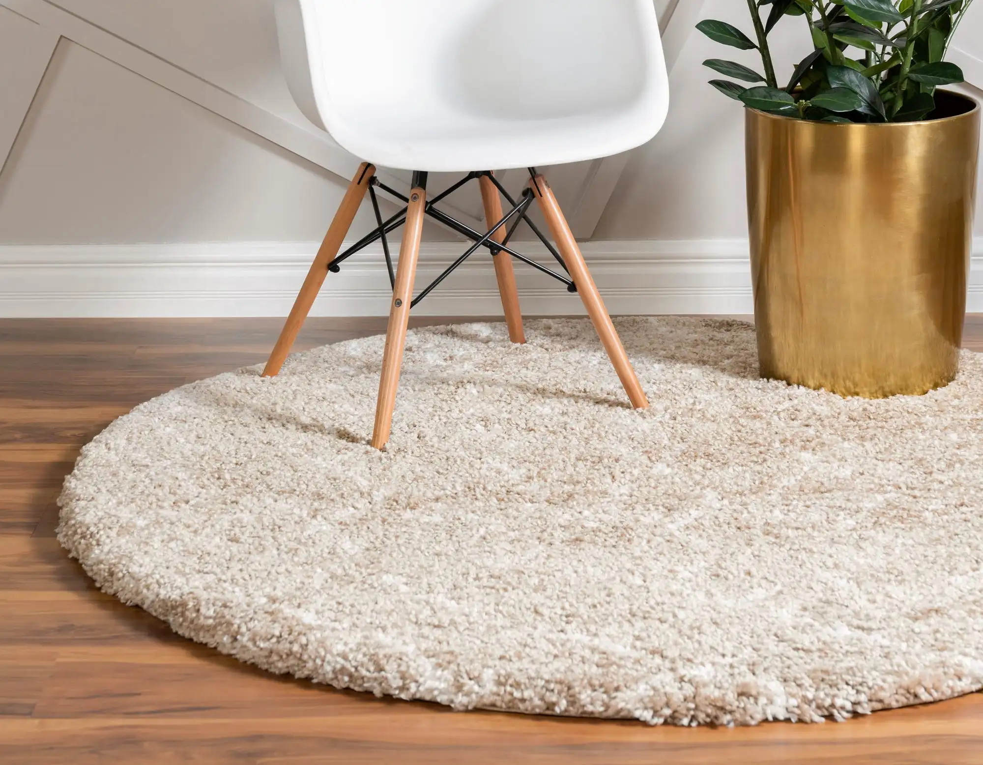 Angorahome Marrakesh Shaggy Makine Halısı 1458B Bej - 2