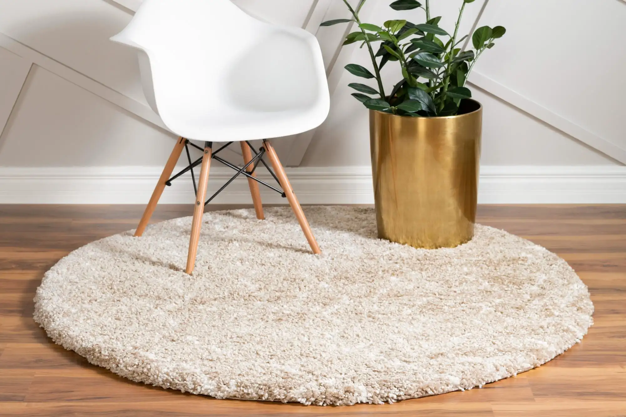 Angorahome Marrakesh Shaggy Makine Halısı 1458B Bej - 3