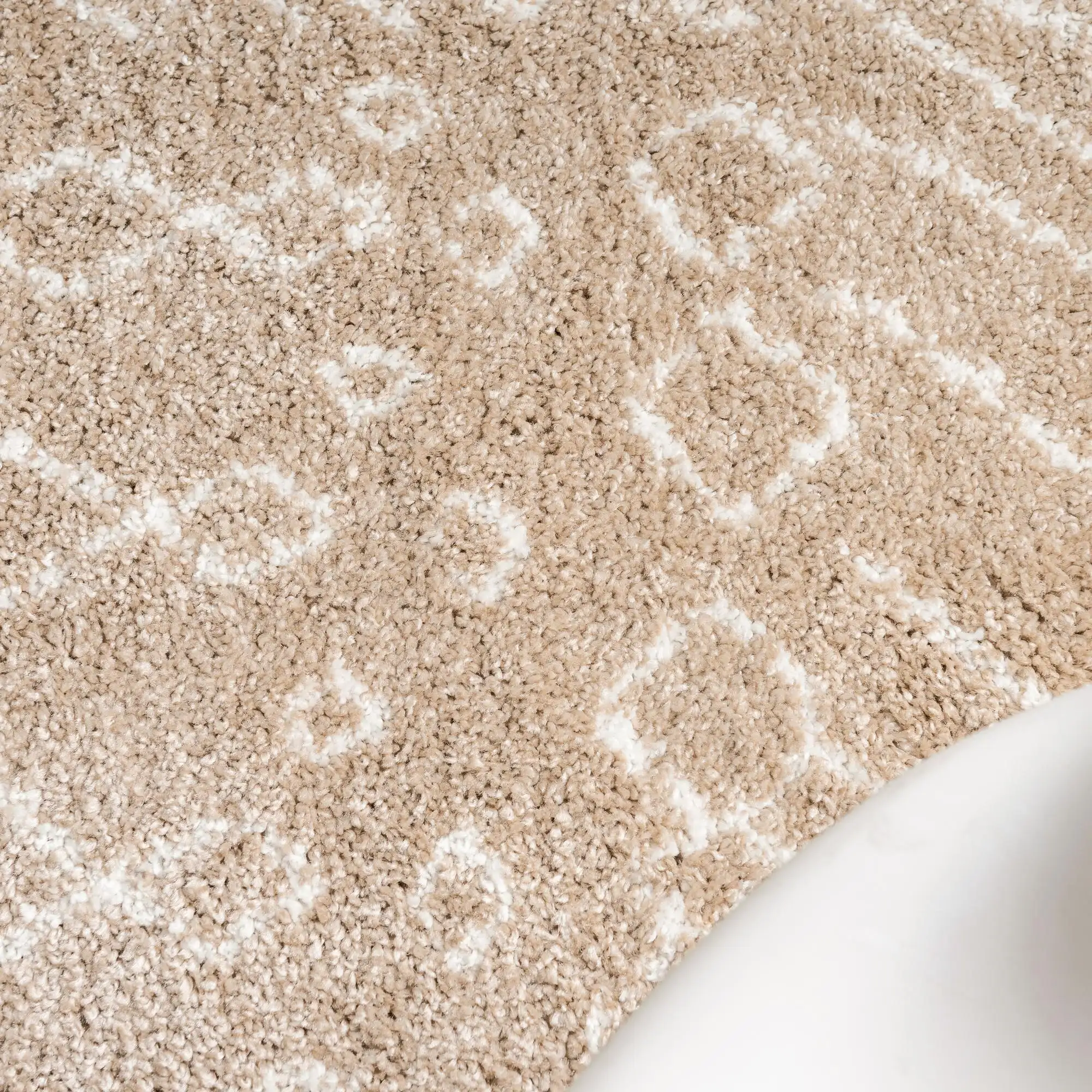 Angorahome Marrakesh Shaggy Makine Halısı 1458B Bej - 5