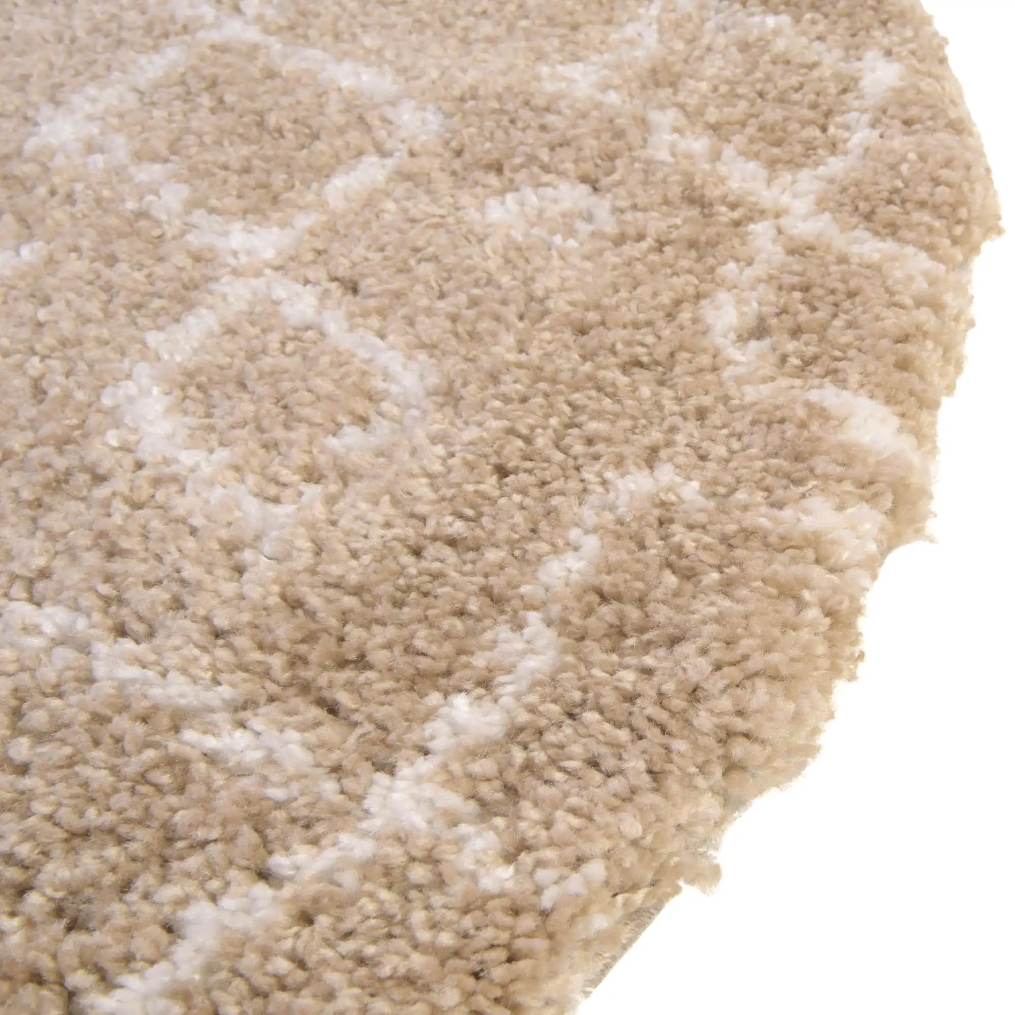 Angorahome Marrakesh Shaggy Makine Halısı 1458B Bej - 7