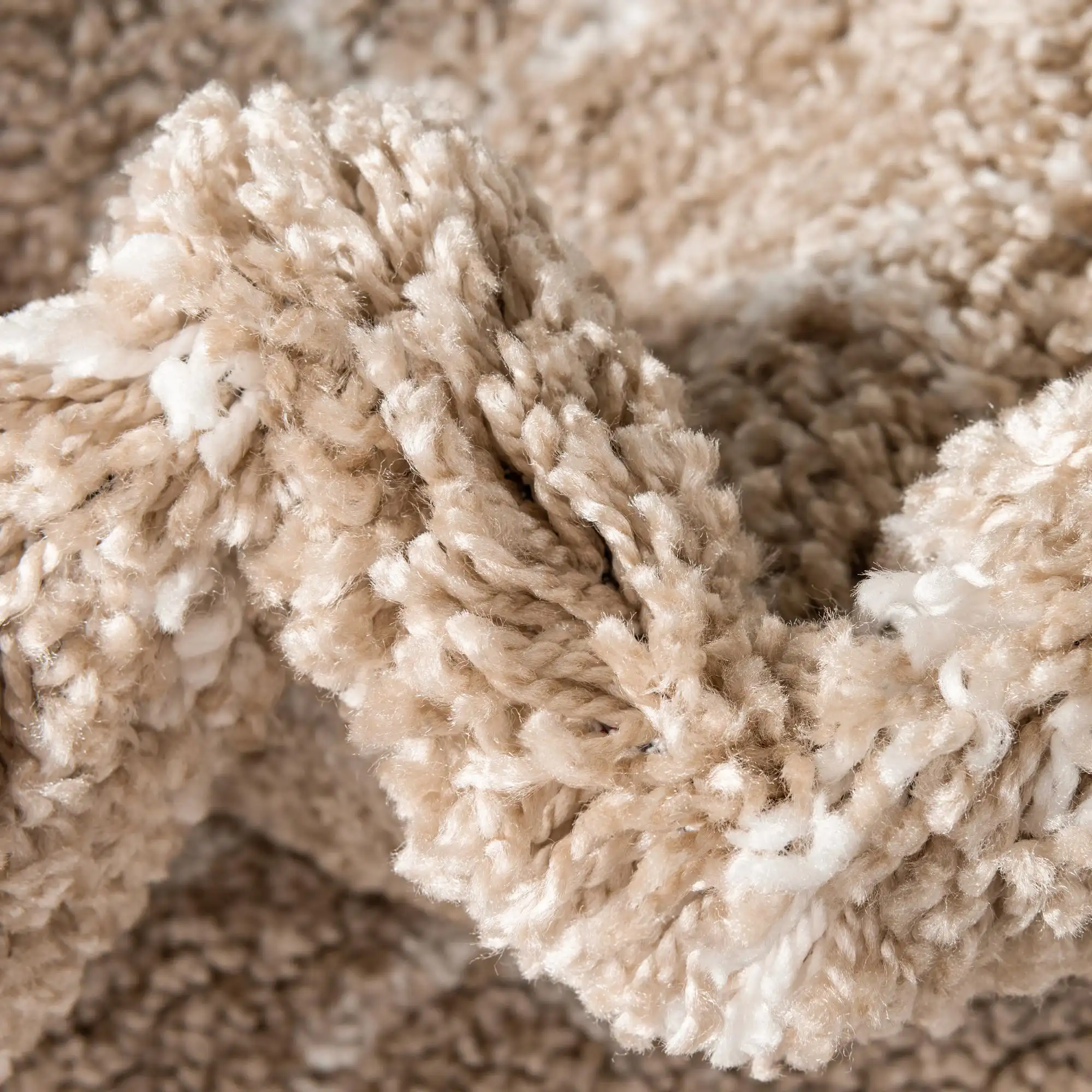 Angorahome Marrakesh Shaggy Makine Halısı 1458B Bej - 8