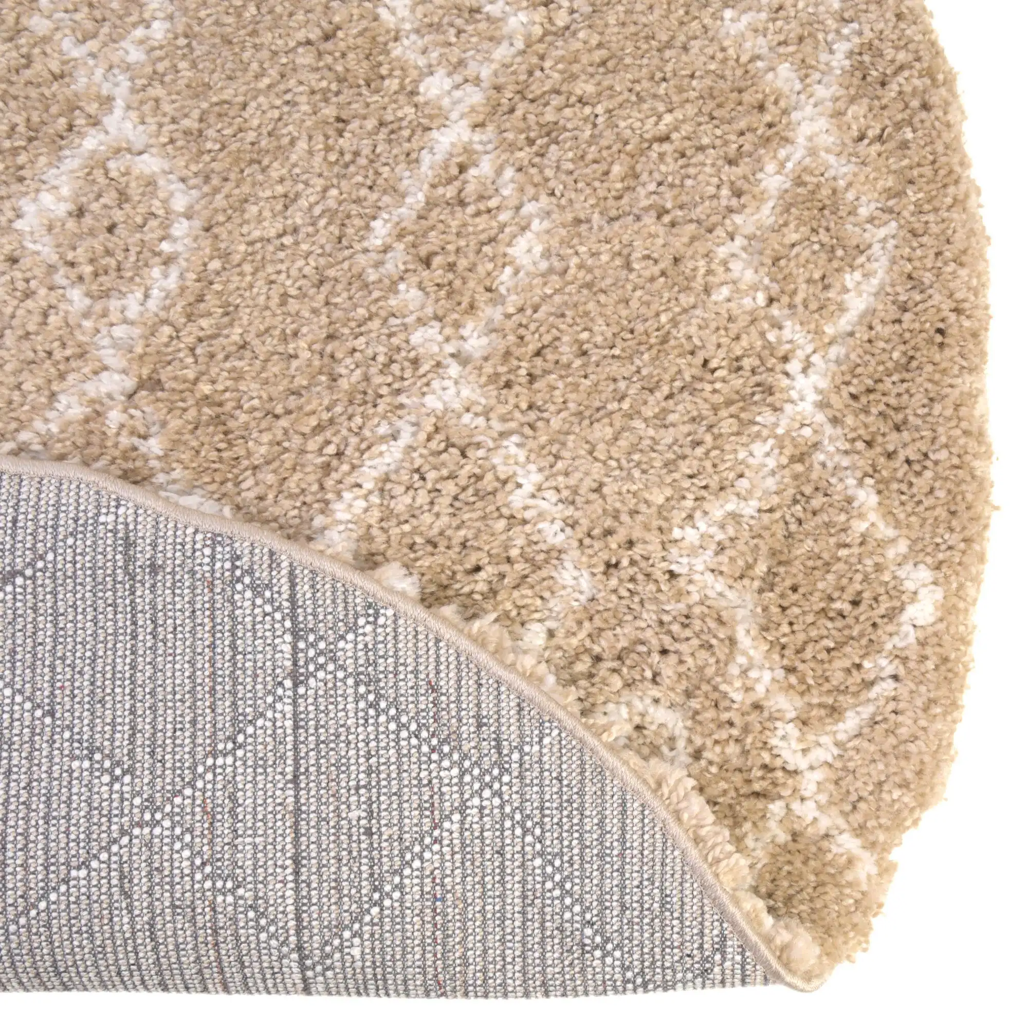 Angorahome Marrakesh Shaggy Makine Halısı 1458B Bej - 9