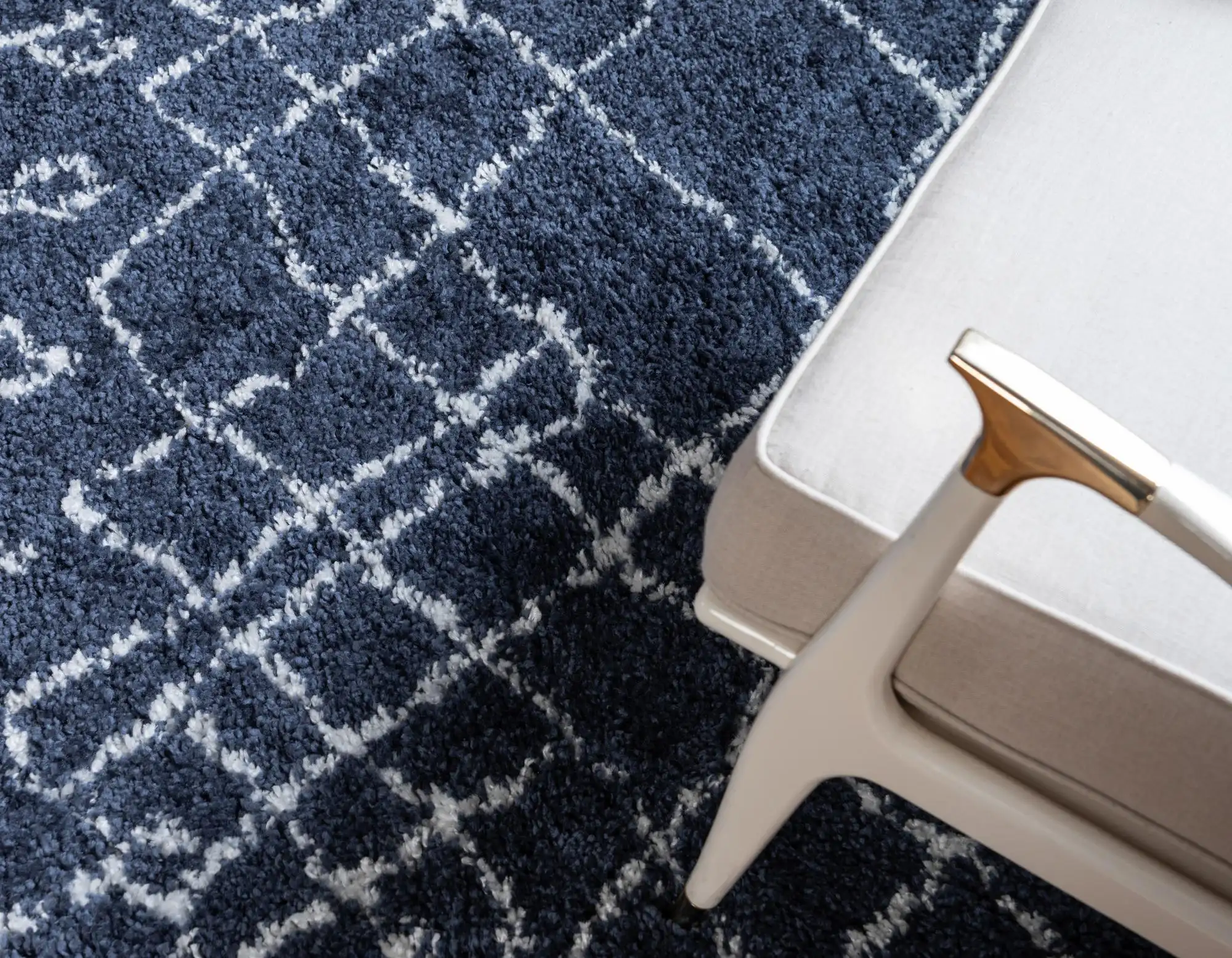 Angorahome Marrakesh Shaggy Makine Halısı 1458C Lacivert - 5