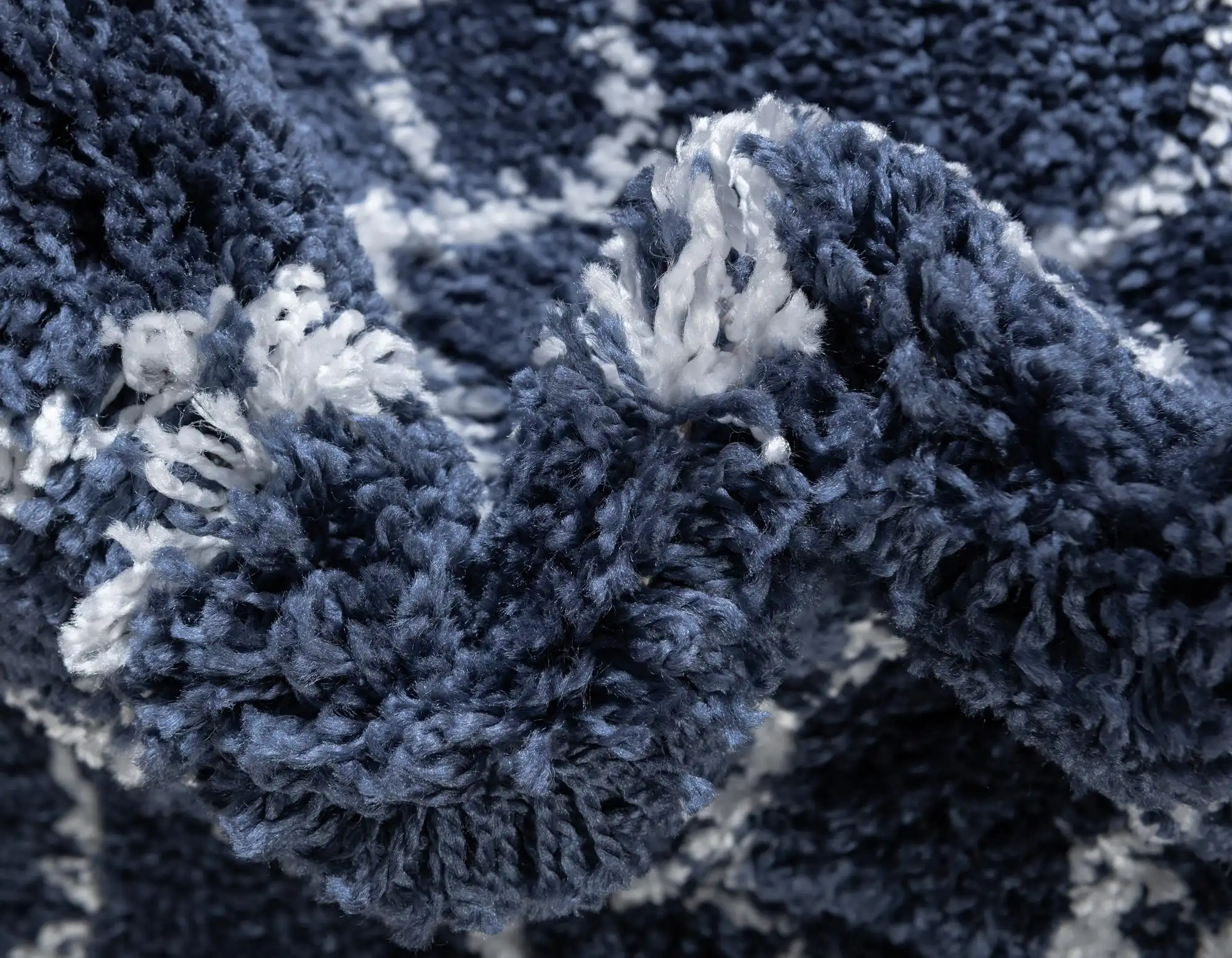 Angorahome Marrakesh Shaggy Makine Halısı 1458C Lacivert - 7