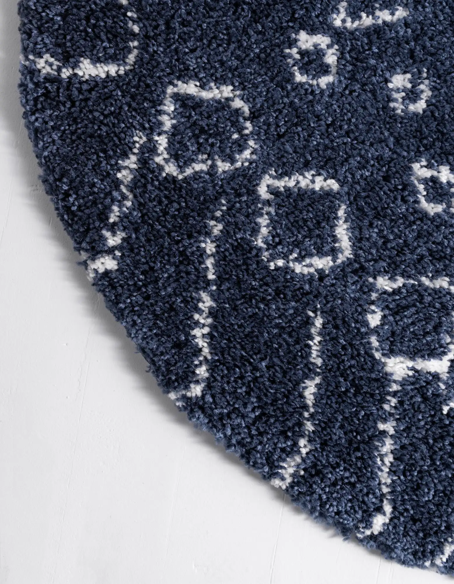 Angorahome Marrakesh Shaggy Makine Halısı 1458C Lacivert - 8