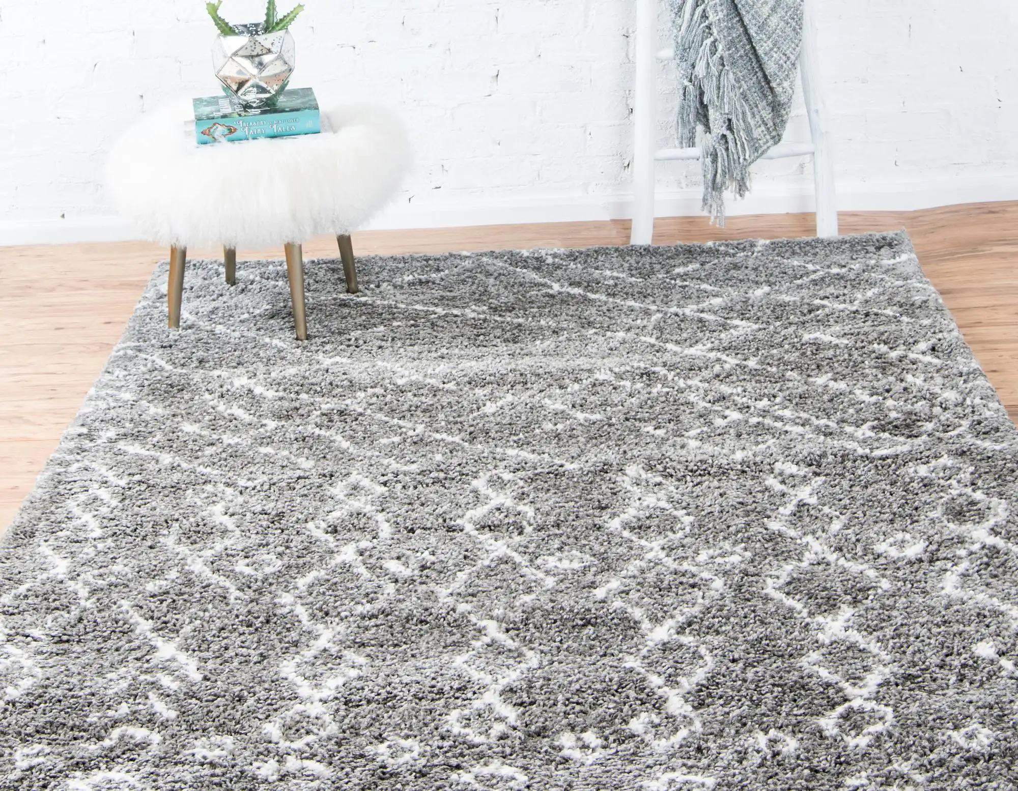 Angorahome Marrakesh Shaggy Makine Halısı 1458D Gri - 2