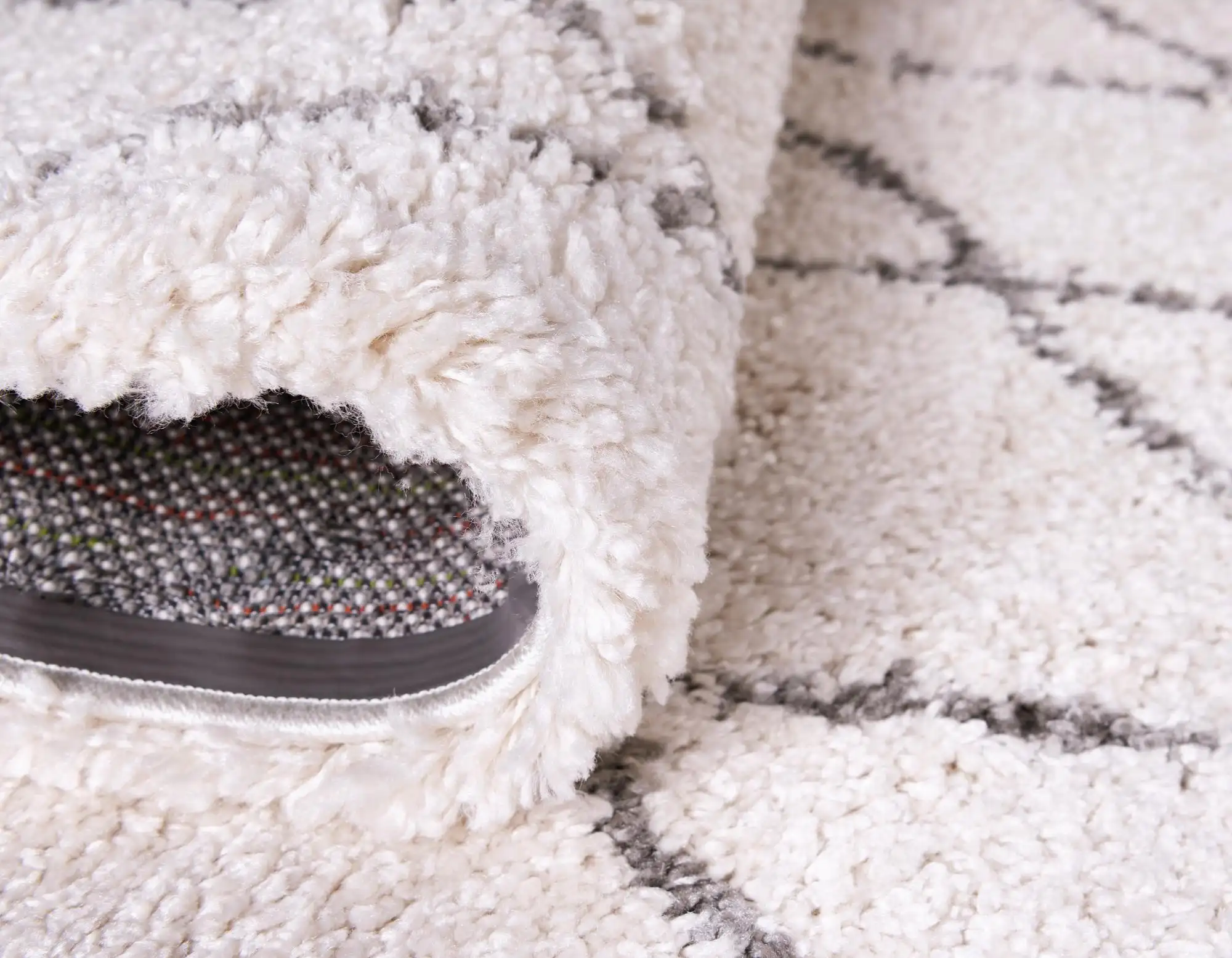 Angorahome Marrakesh Shaggy Makine Halısı 1459A Beyaz - 5