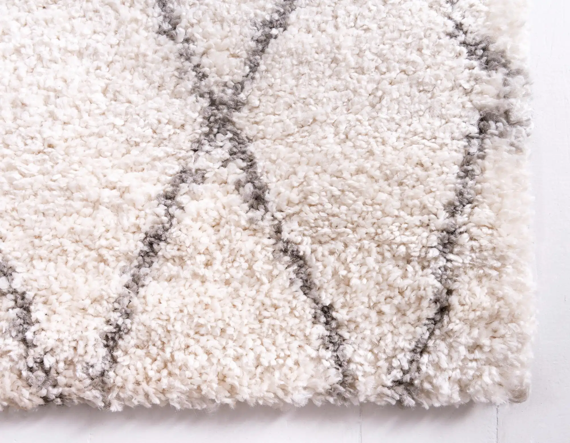 Angorahome Marrakesh Shaggy Makine Halısı 1459A Beyaz - 7