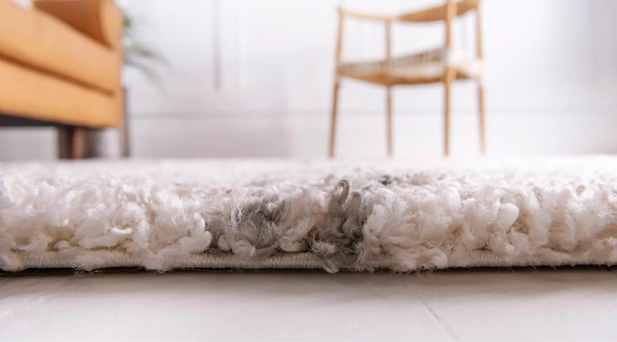 Angorahome Marrakesh Shaggy Makine Halısı 1459A Beyaz - 3