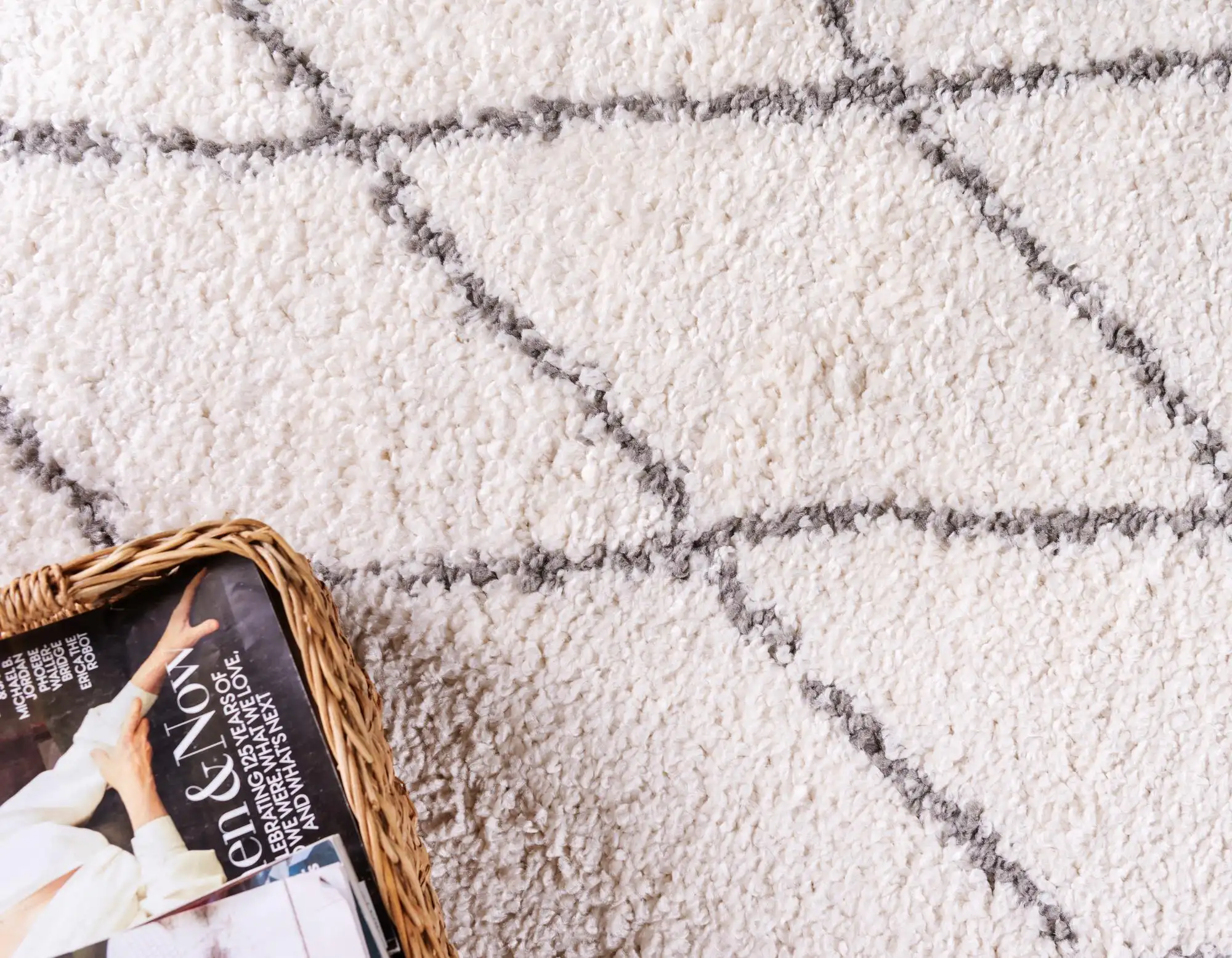 Angorahome Marrakesh Shaggy Makine Halısı 1459A Beyaz - 4