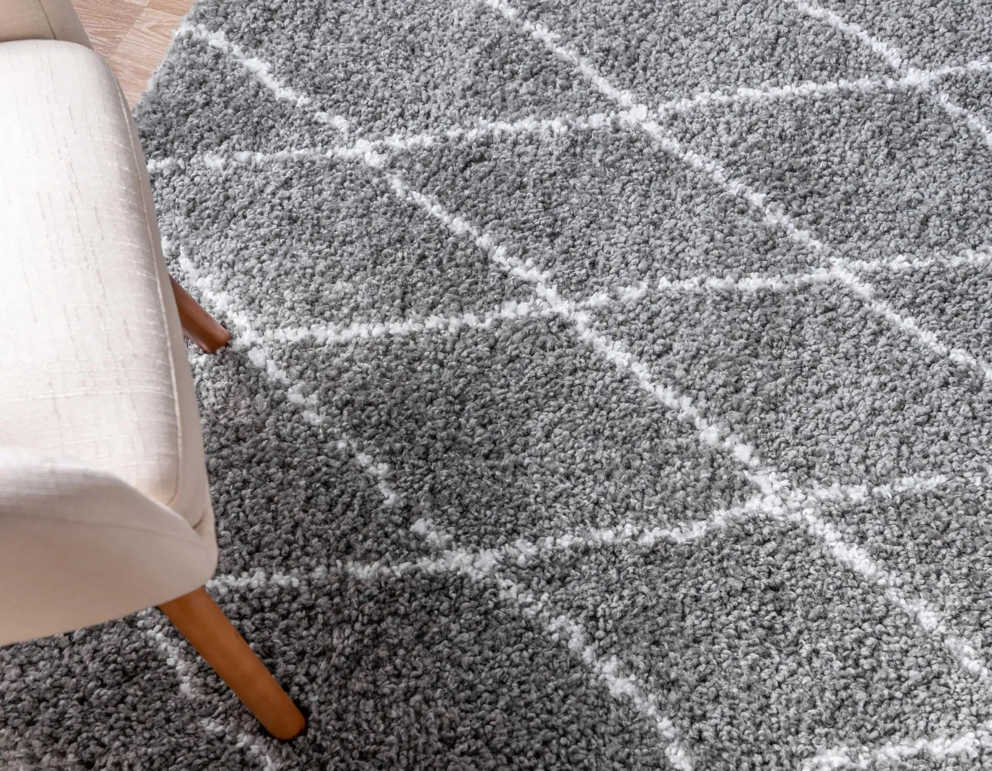 Angorahome Marrakesh Shaggy Makine Halısı 1459B Gri - 5