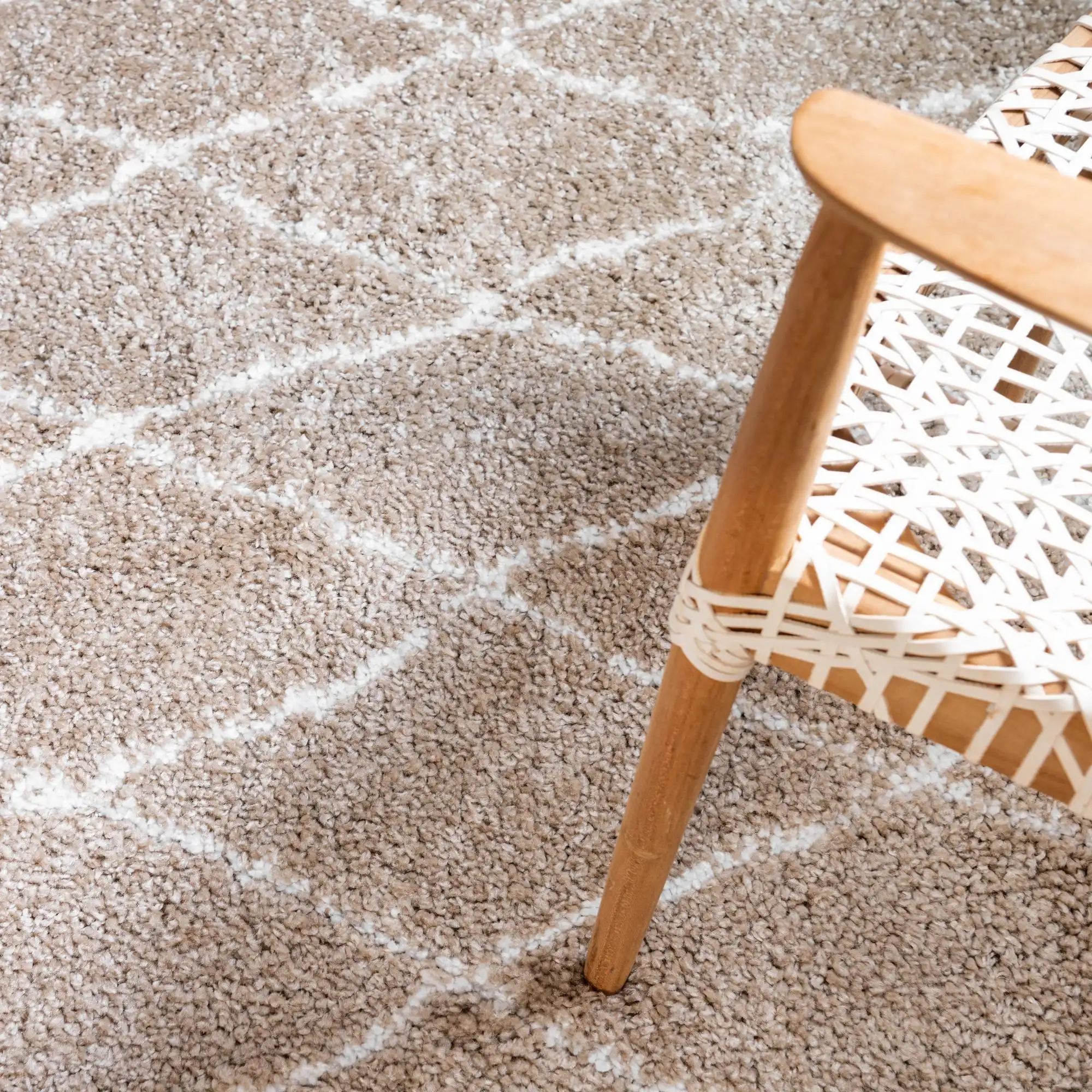 Angorahome Marrakesh Shaggy Makine Halısı 1459C Bej - 5