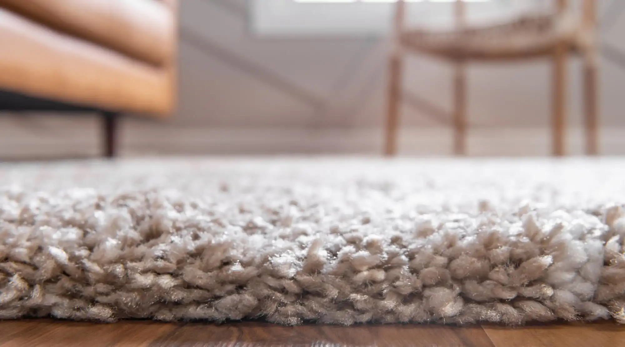 Angorahome Marrakesh Shaggy Makine Halısı 1459C Bej - 3