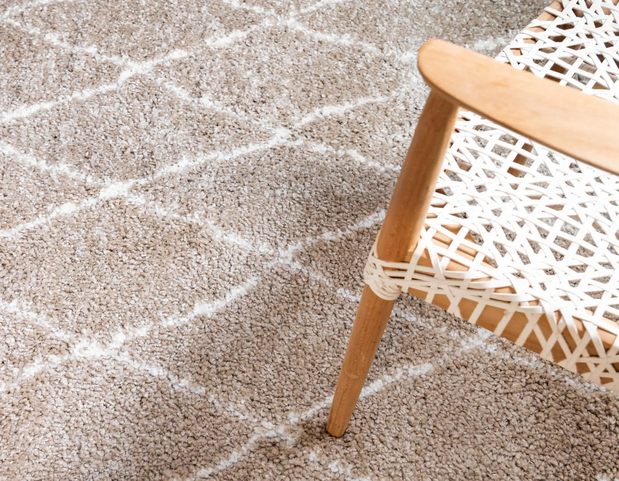 Angorahome Marrakesh Shaggy Makine Halısı 1459C Bej - 4