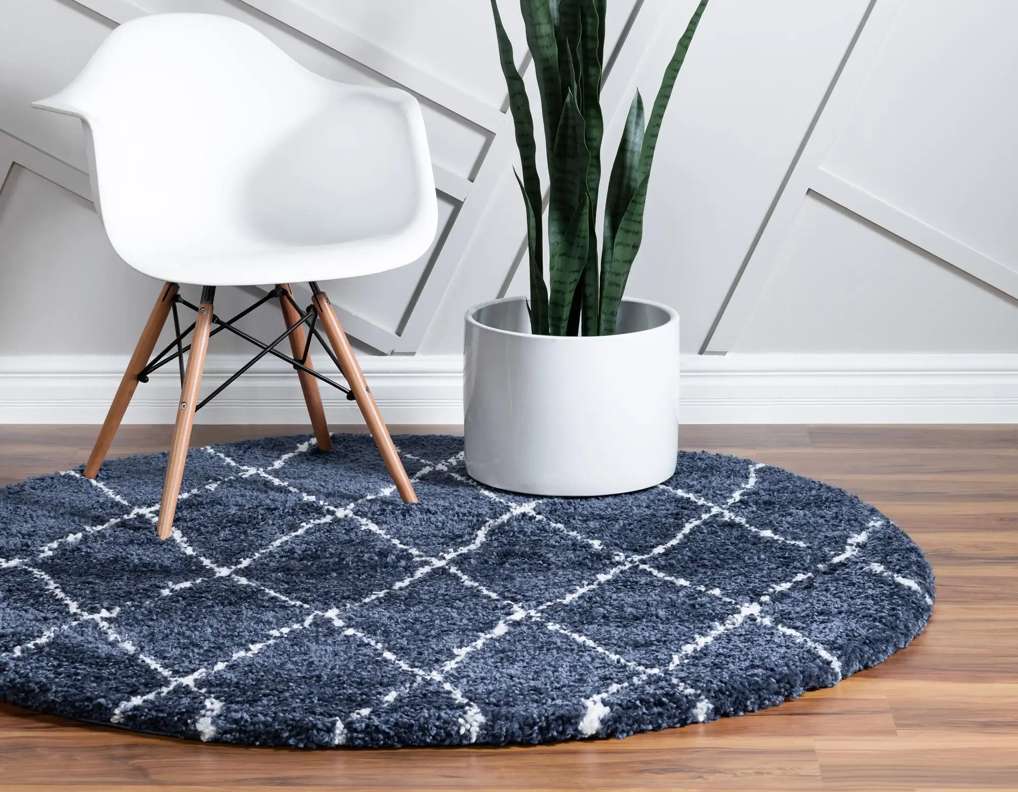 Angorahome Marrakesh Shaggy Makine Halısı 1459D Lacivert - 2