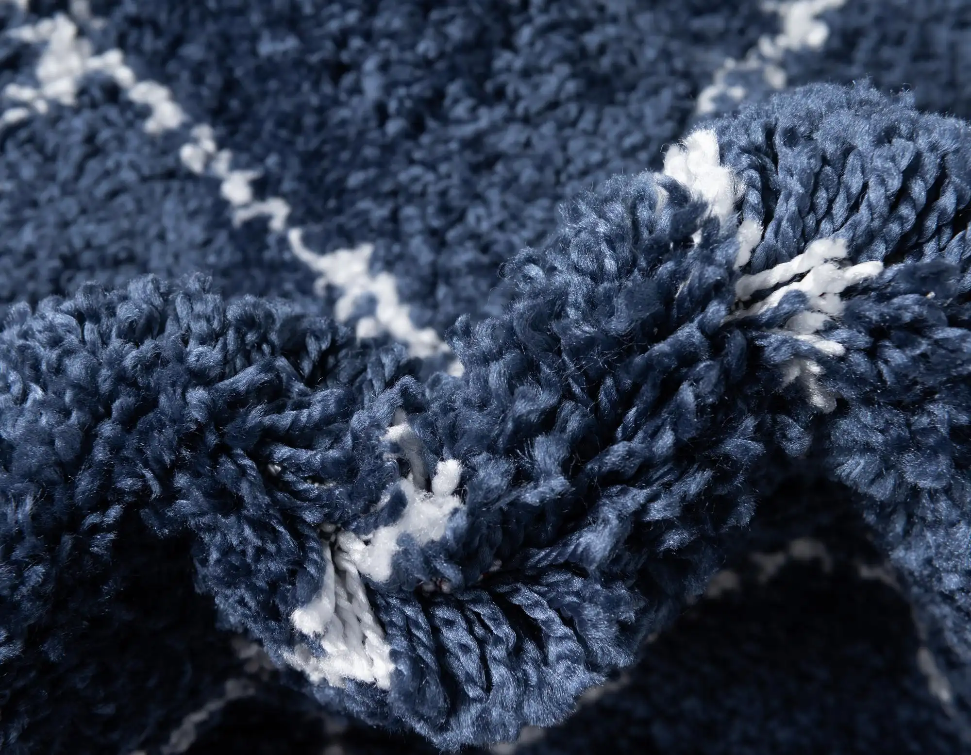 Angorahome Marrakesh Shaggy Makine Halısı 1459D Lacivert - 6