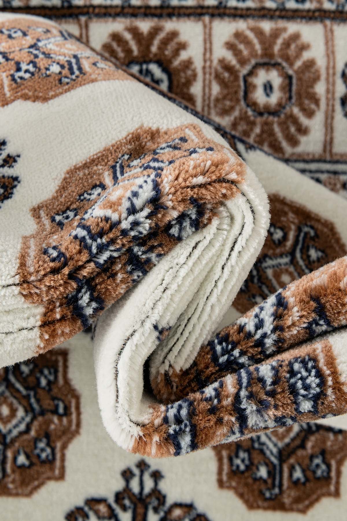 Angorahome Persian Dokuma Makine Halısı BK1001 100 x 100 Yuvarlak - 8