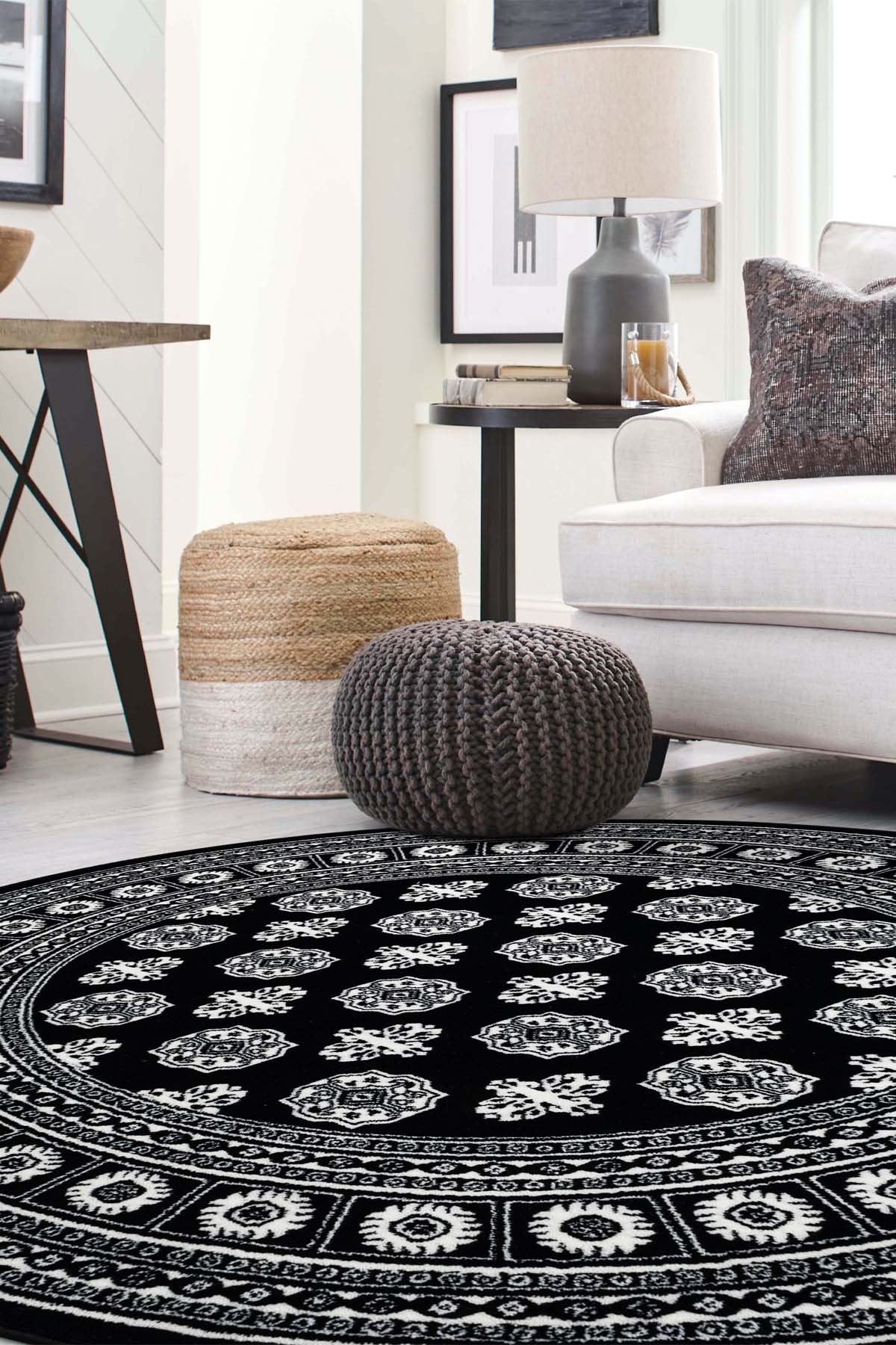 Angorahome Persian Dokuma Makine Halısı BK1002 100 x 100 Yuvarlak - 4