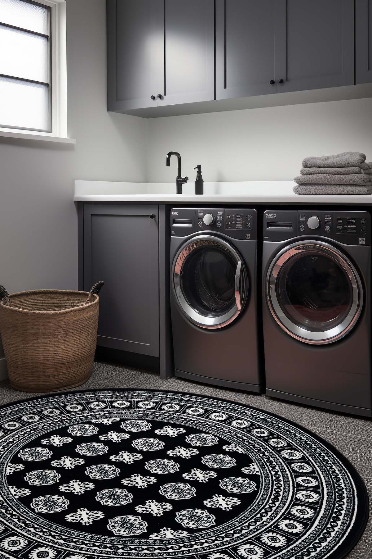 Angorahome Persian Dokuma Makine Halısı BK1002 100 x 100 Yuvarlak - 5