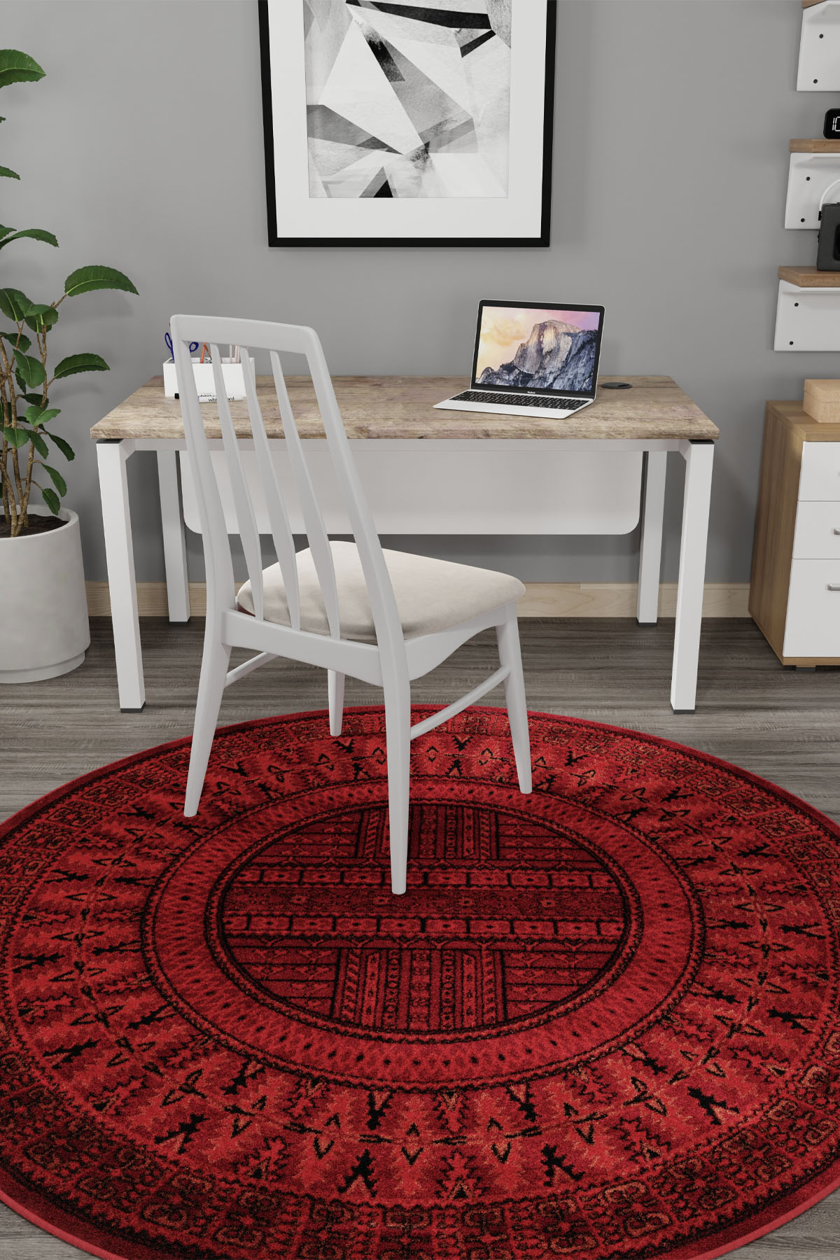 Angorahome Persian Dokuma Makine Halısı BK1007 160 x 160 Yuvarlak - 2