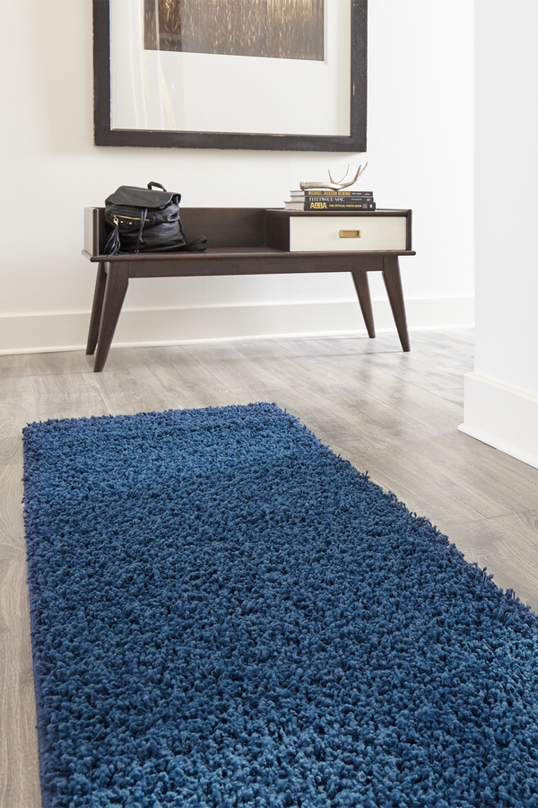 Angorahome Promosyon Shaggy Makine Halısı 7000 65 x 200 Mavi - 2