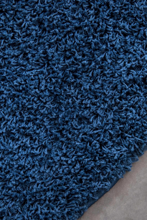 Angorahome Promosyon Shaggy Makine Halısı 7000 120 x 120 Mavi Yuvarlak - 5