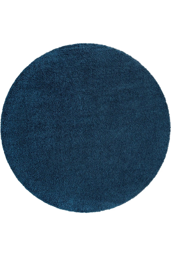 Angorahome Promosyon Shaggy Makine Halısı 7000 100 x 100 Mavi Yuvarlak - 6