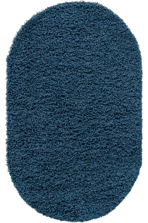 Angorahome Promosyon Shaggy Makine Halısı 7000 100 x 160 Mavi Oval - 6