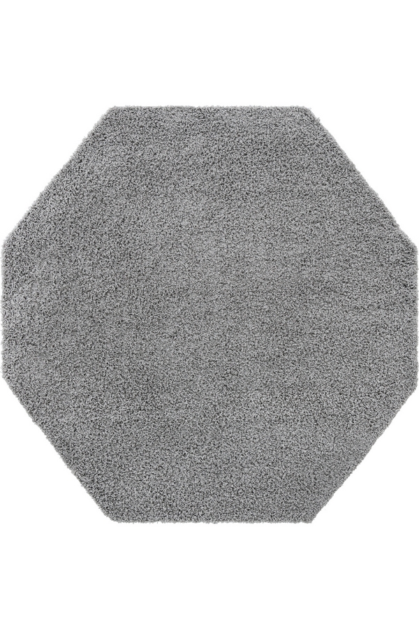 Angorahome Promosyon Shaggy Makine Halısı 7002 180 x 180 Gri Sekizgen - 6