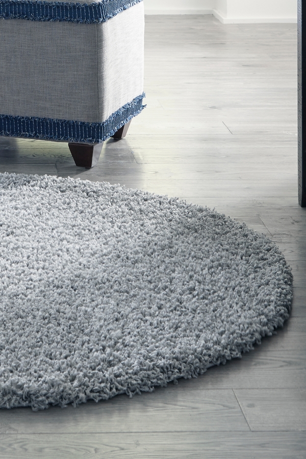 Angorahome Promosyon Shaggy Makine Halısı 7002 150 x 245 Gri Oval - 2