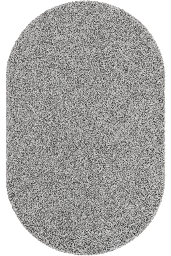 Angorahome Promosyon Shaggy Makine Halısı 7002 100 x 160 Gri Oval - 6