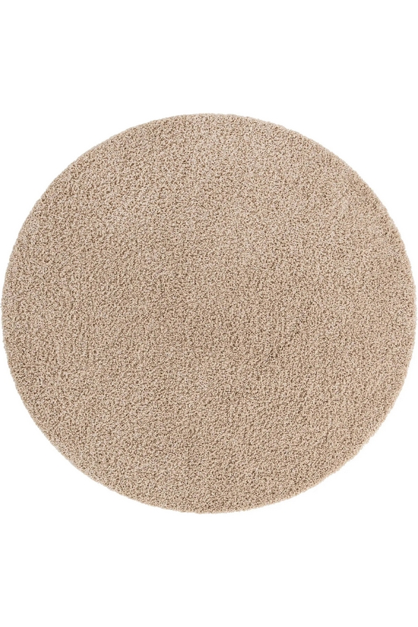 Angorahome Promosyon Shaggy Makine Halısı 7003 245 x 245 Bej Yuvarlak - 6