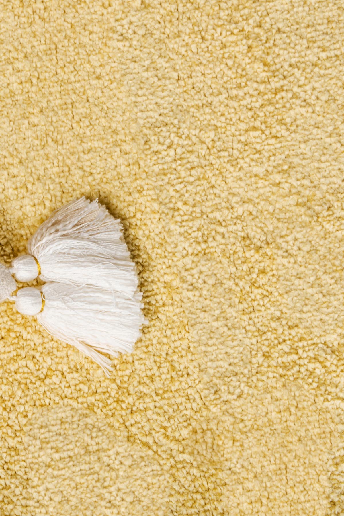 Angorahome Solid  Shaggy Makine Halısı 4371D Sarı - 4