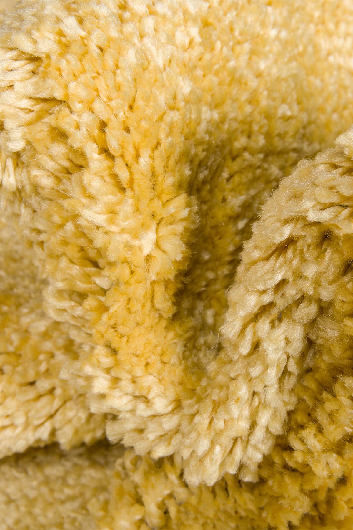 Angorahome Solid  Shaggy Makine Halısı 4371D Sarı - 5