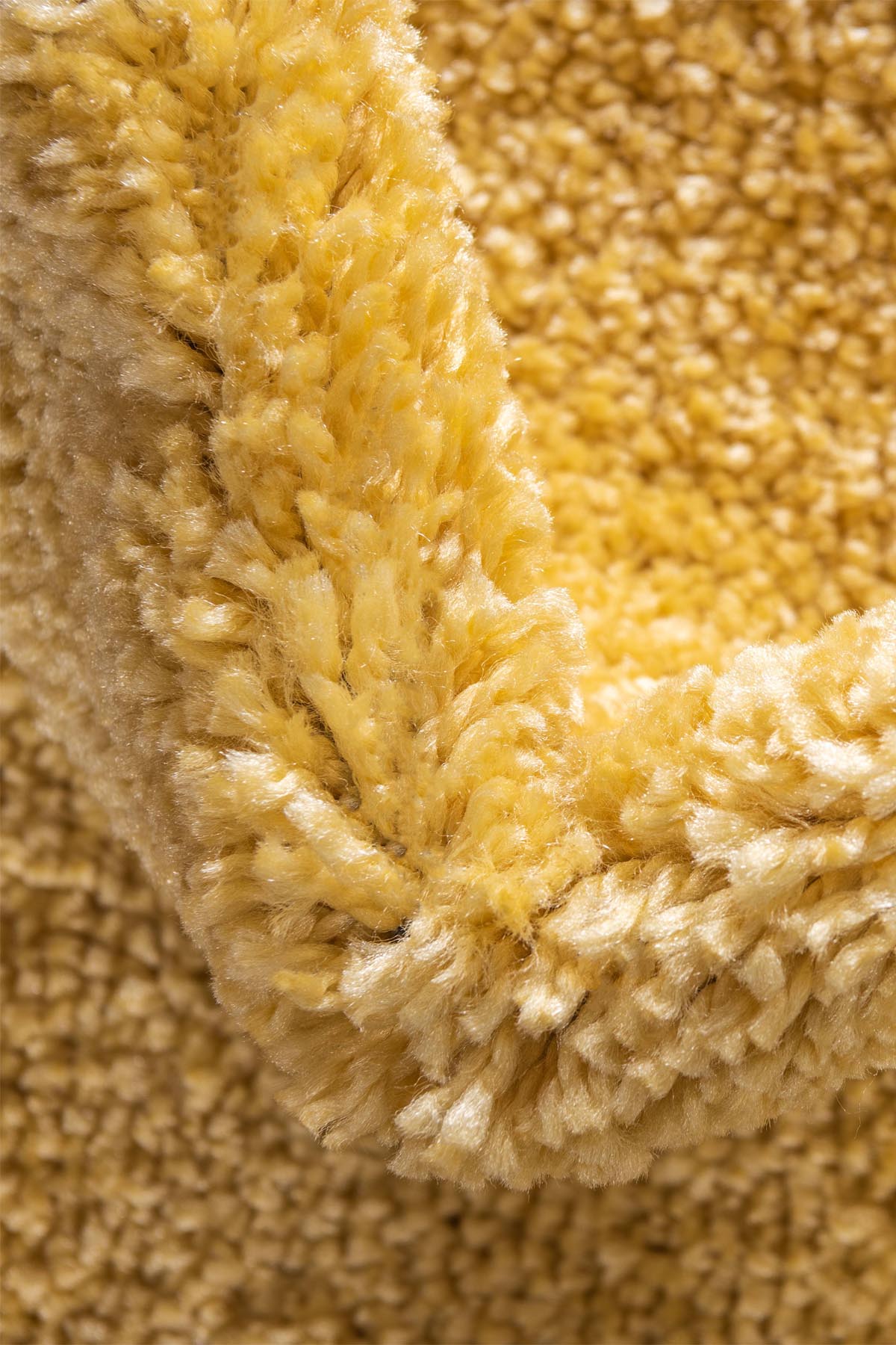 Angorahome Solid  Shaggy Makine Halısı 4371D Sarı - 7