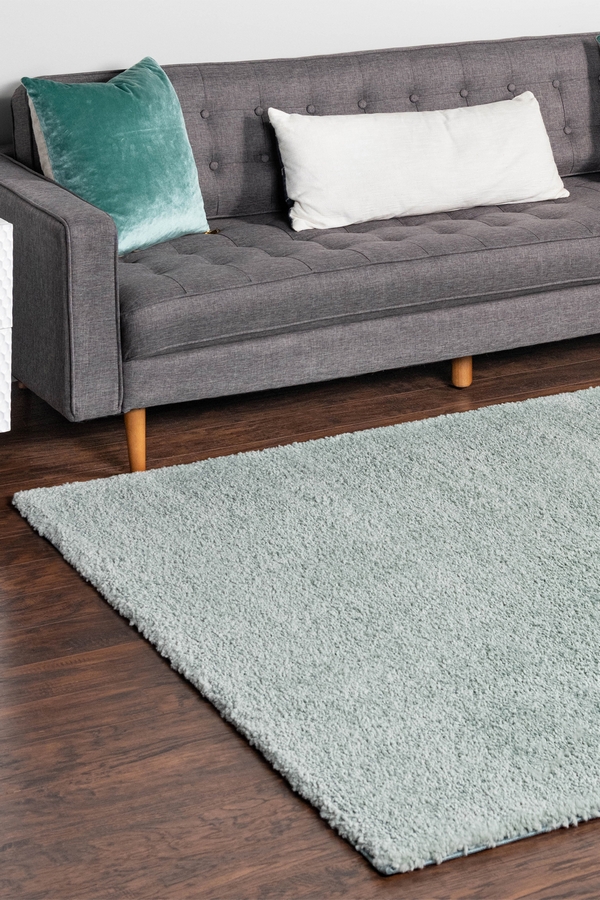 Angorahome Solid Shaggy Makine Halısı 4371E Mavi - 3