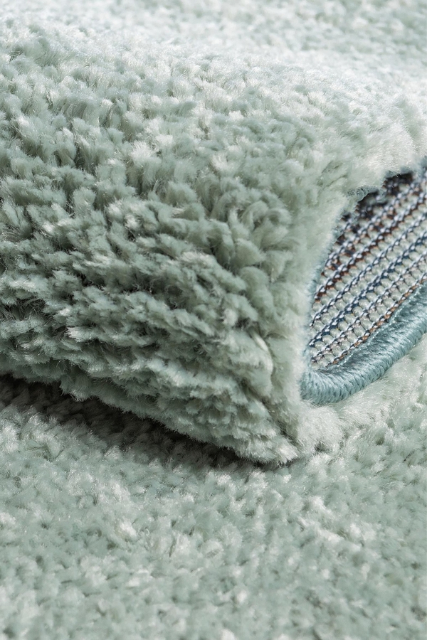 Angorahome Solid Shaggy Makine Halısı 4371E Mavi - 4